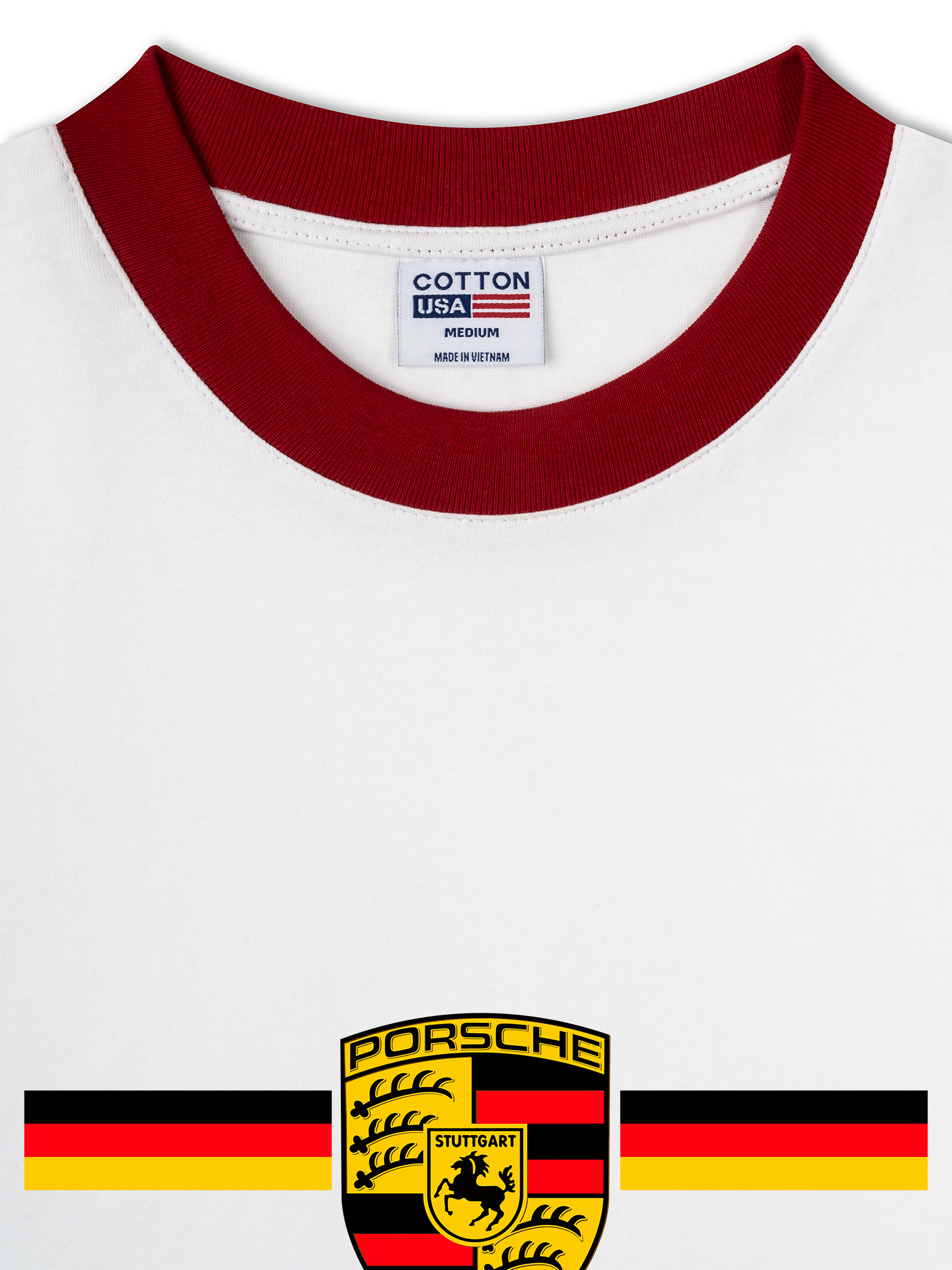 Áo Thun Ringer Relaxed Fit Porsche Logo Flag