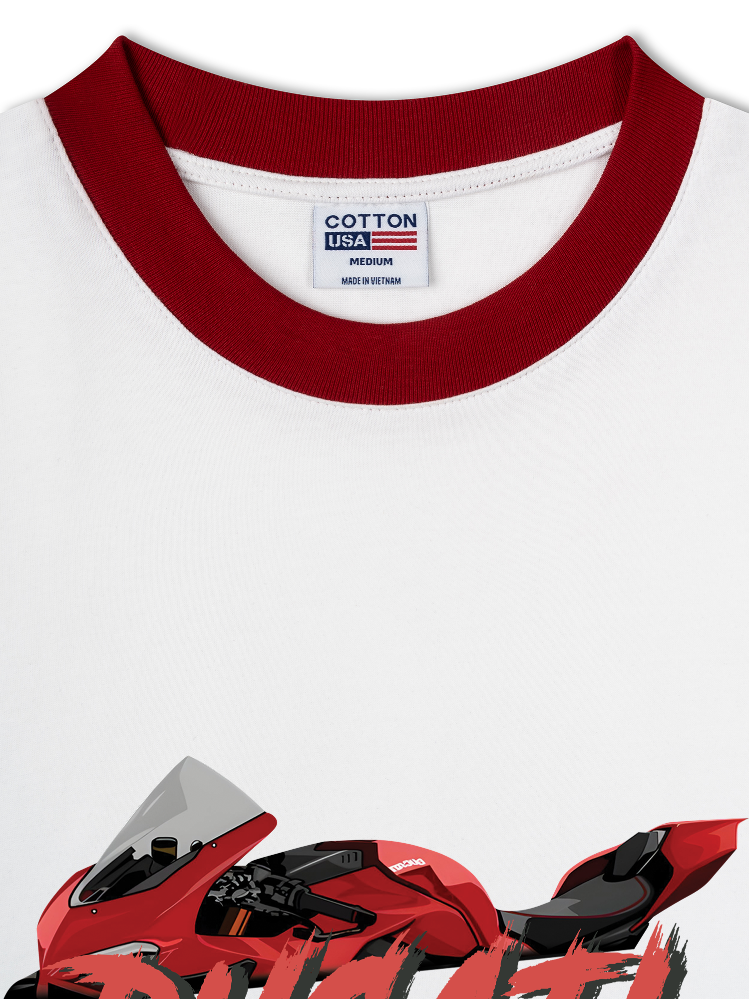 Áo Thun Ringer Cotton Cao Cấp Relaxed Fit Ducati V4S