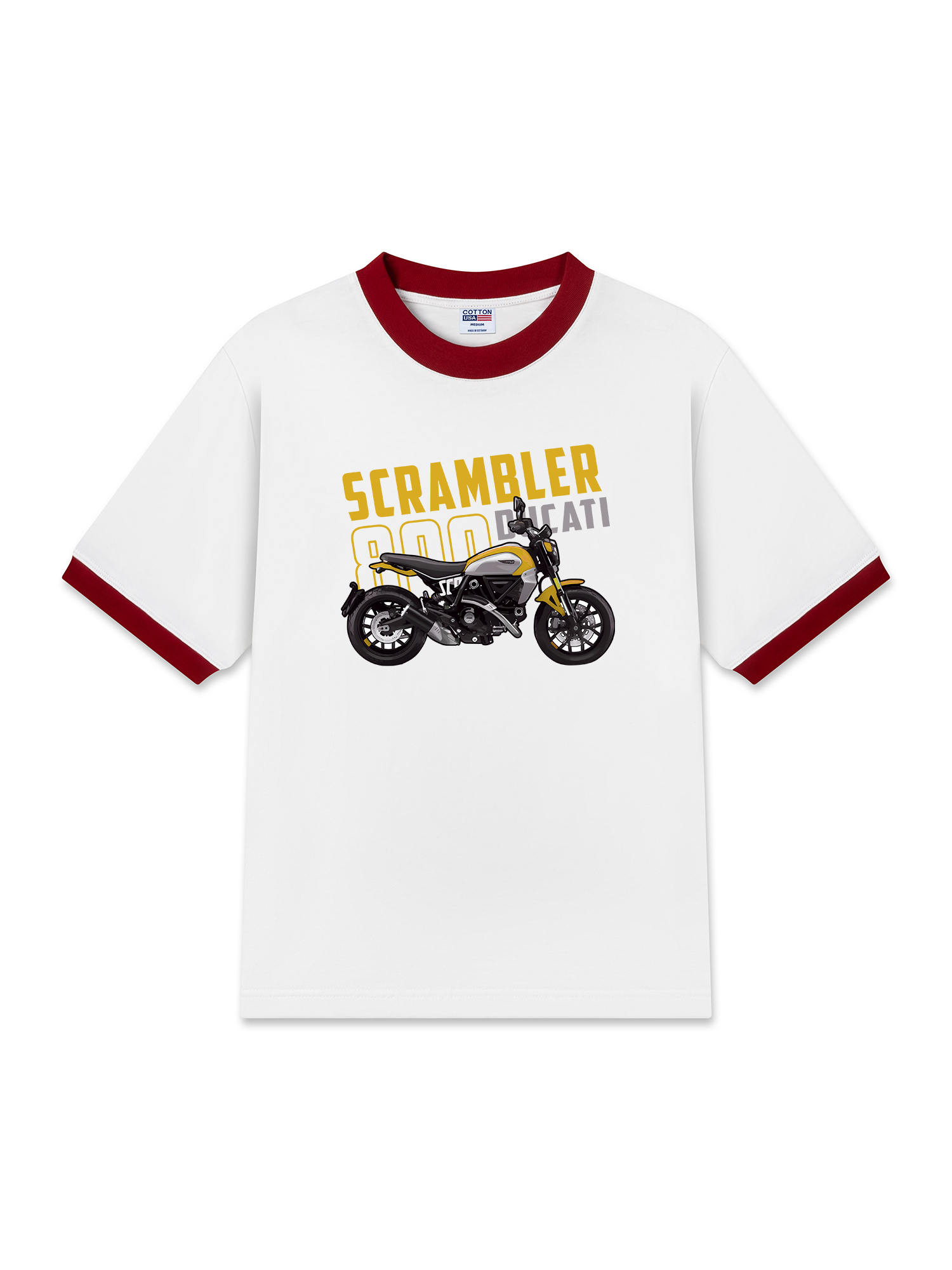 Áo Thun Ringer Relaxed Fit Scrambler 800 Ducati Yellow