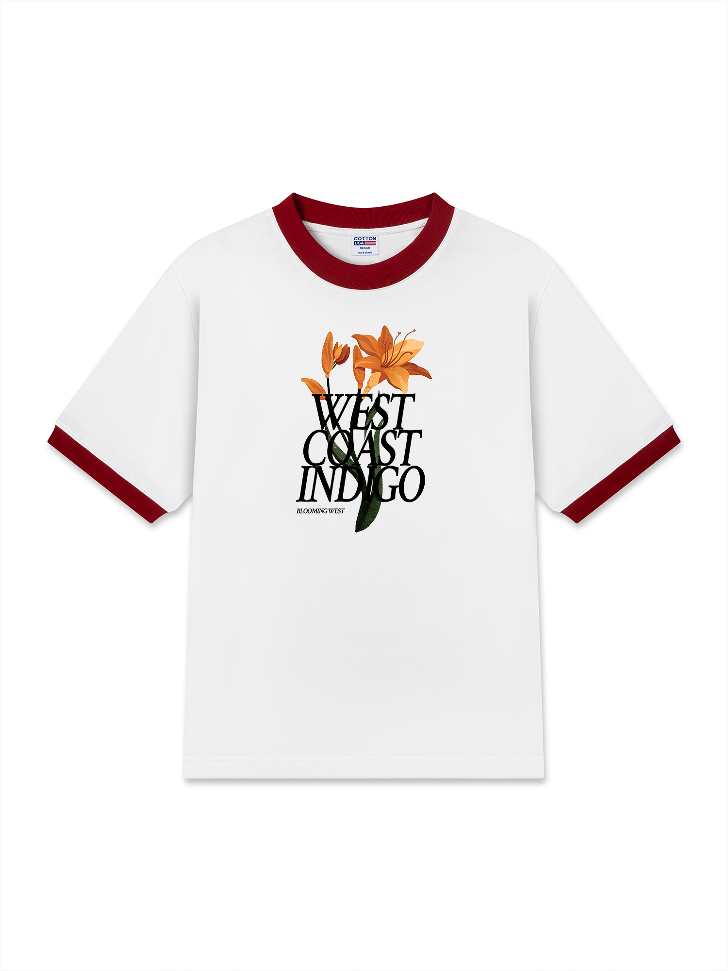 Áo Thun Ringer Relaxed Fit West coast indigo