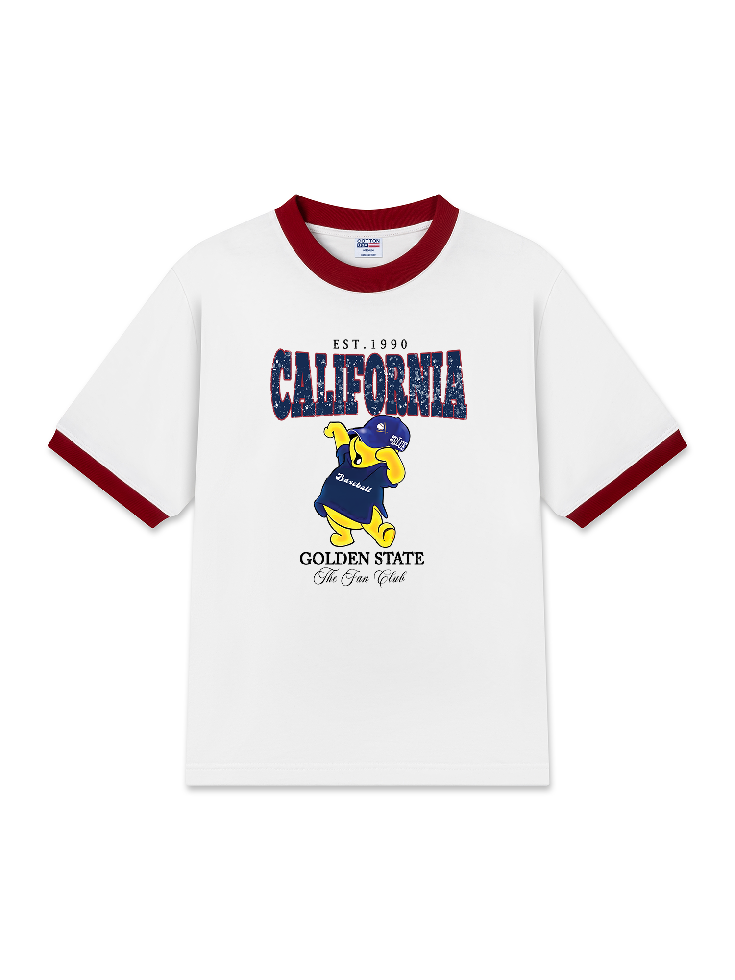 Áo Thun Ringer Relaxed Fit Baseball Cute Pooh