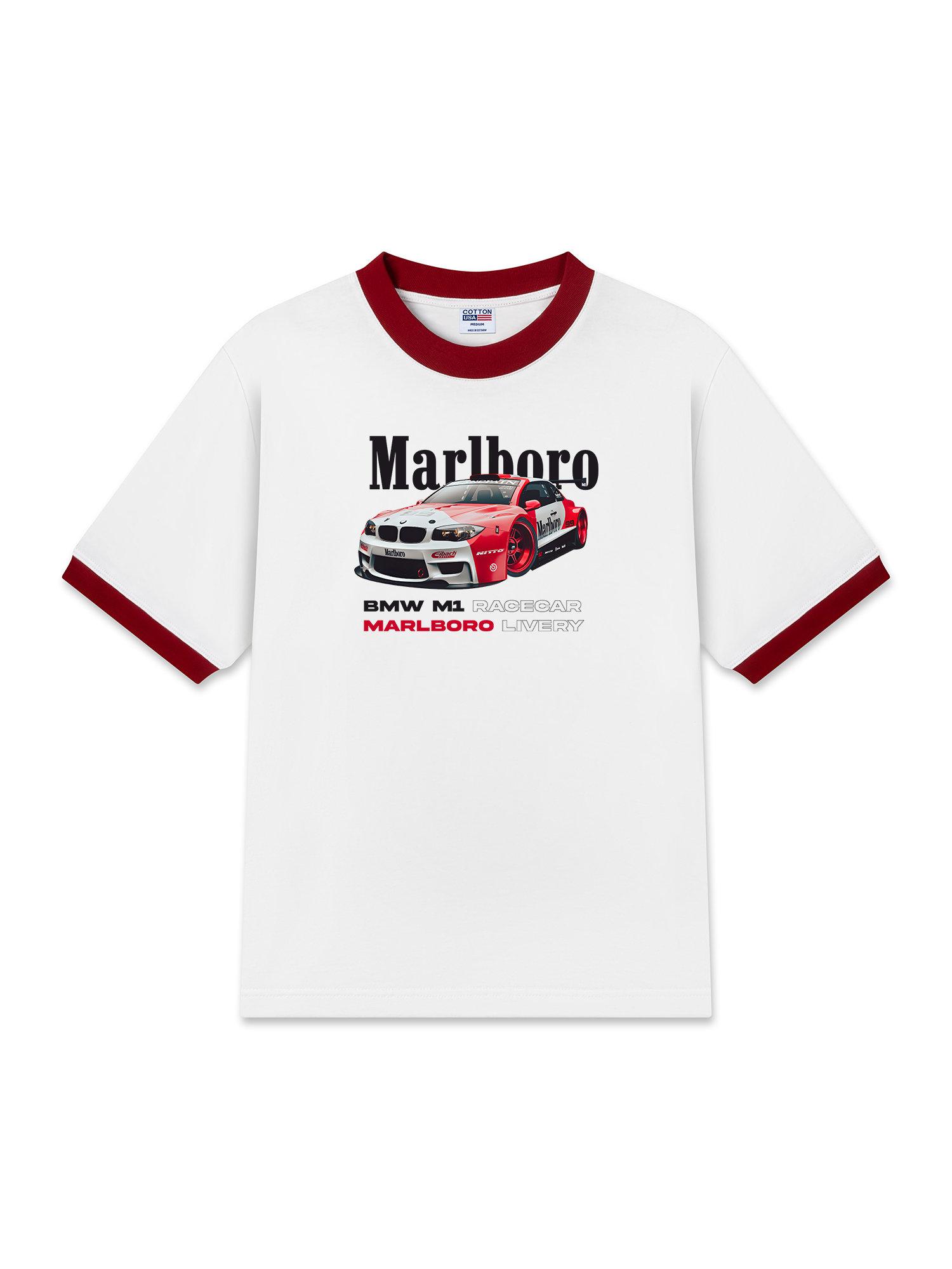 Áo Thun Ringer Relaxed Fit Marlboro BMW M1 Race Car