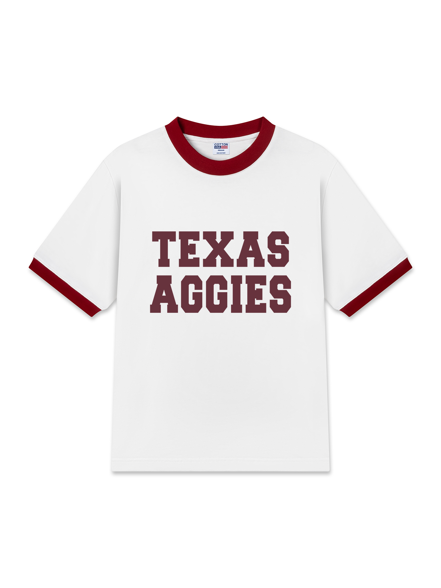 Áo Thun Ringer Relaxed Fit USA Texas Aggies