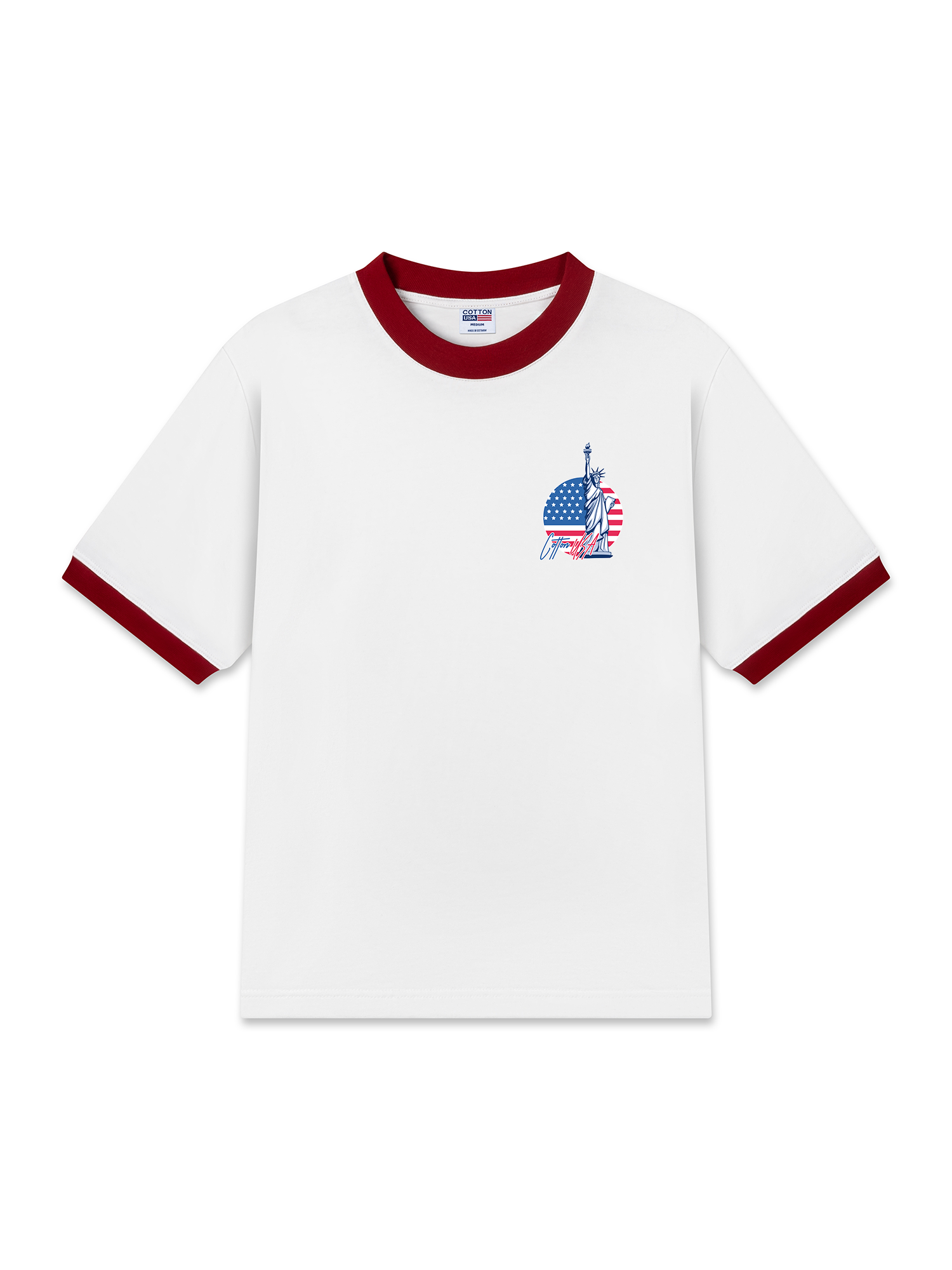 Áo Thun Ringer Relaxed Fit USA Statue Of Liberty