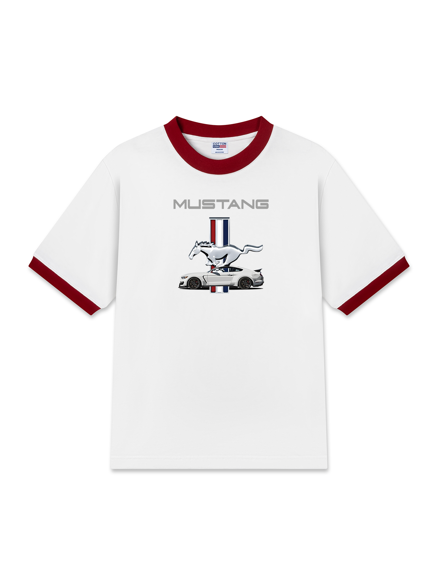 Áo Thun Ringer Relaxed Fit Mustang Silver Logo