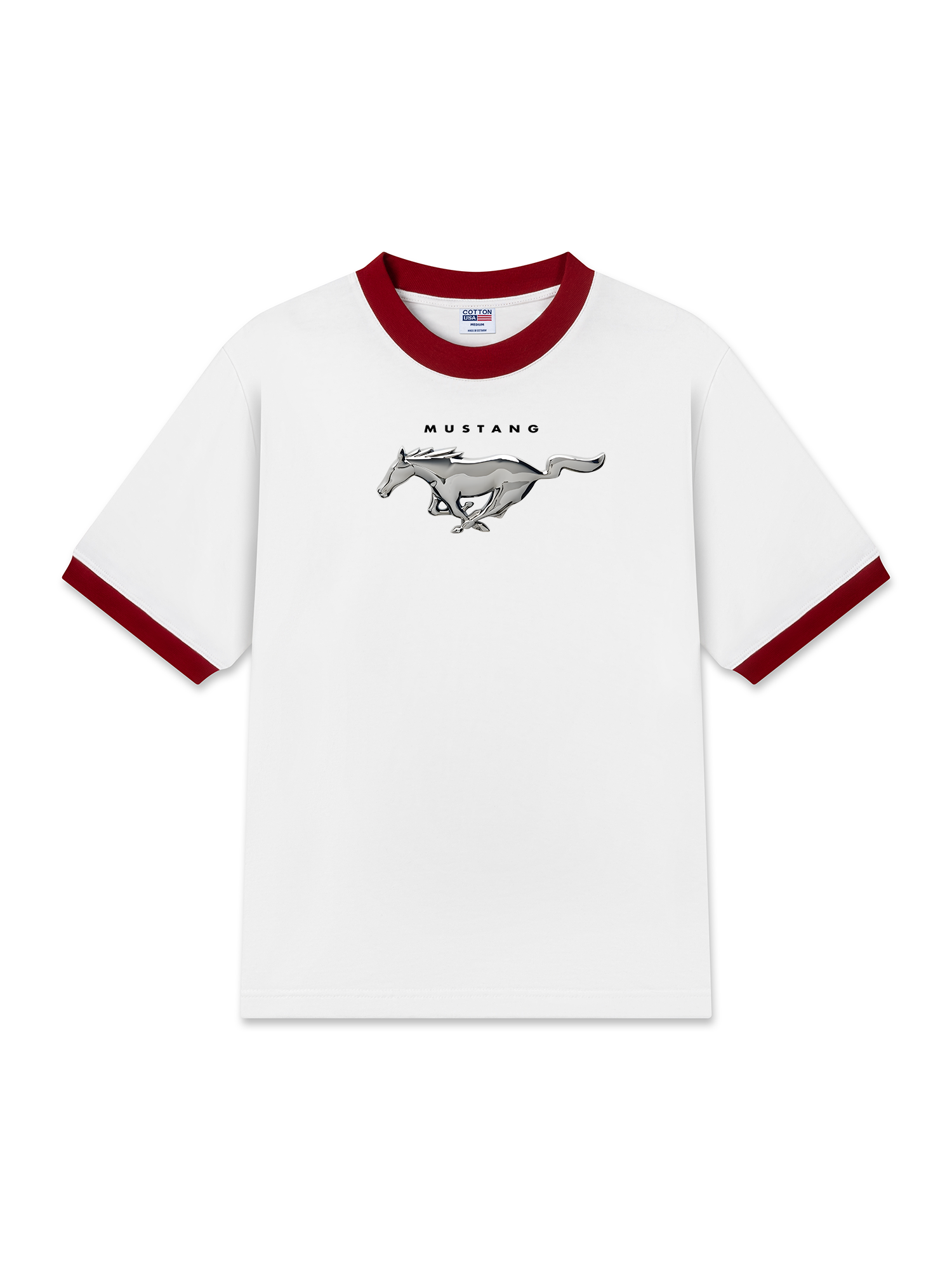 Áo Thun Ringer Relaxed Fit Mustang Horse Logo
