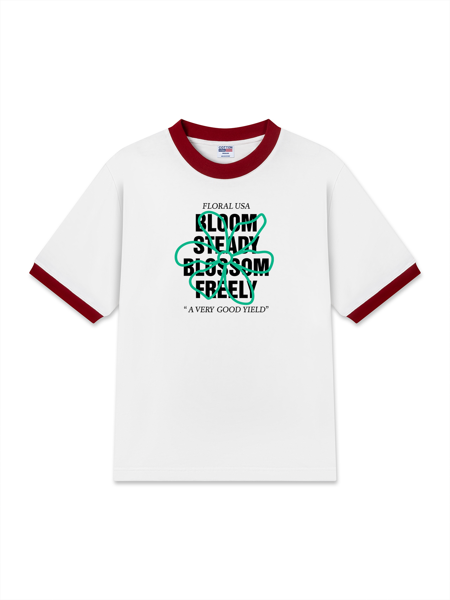 Áo Thun Ringer Relaxed Fit Floral Bloom Steady