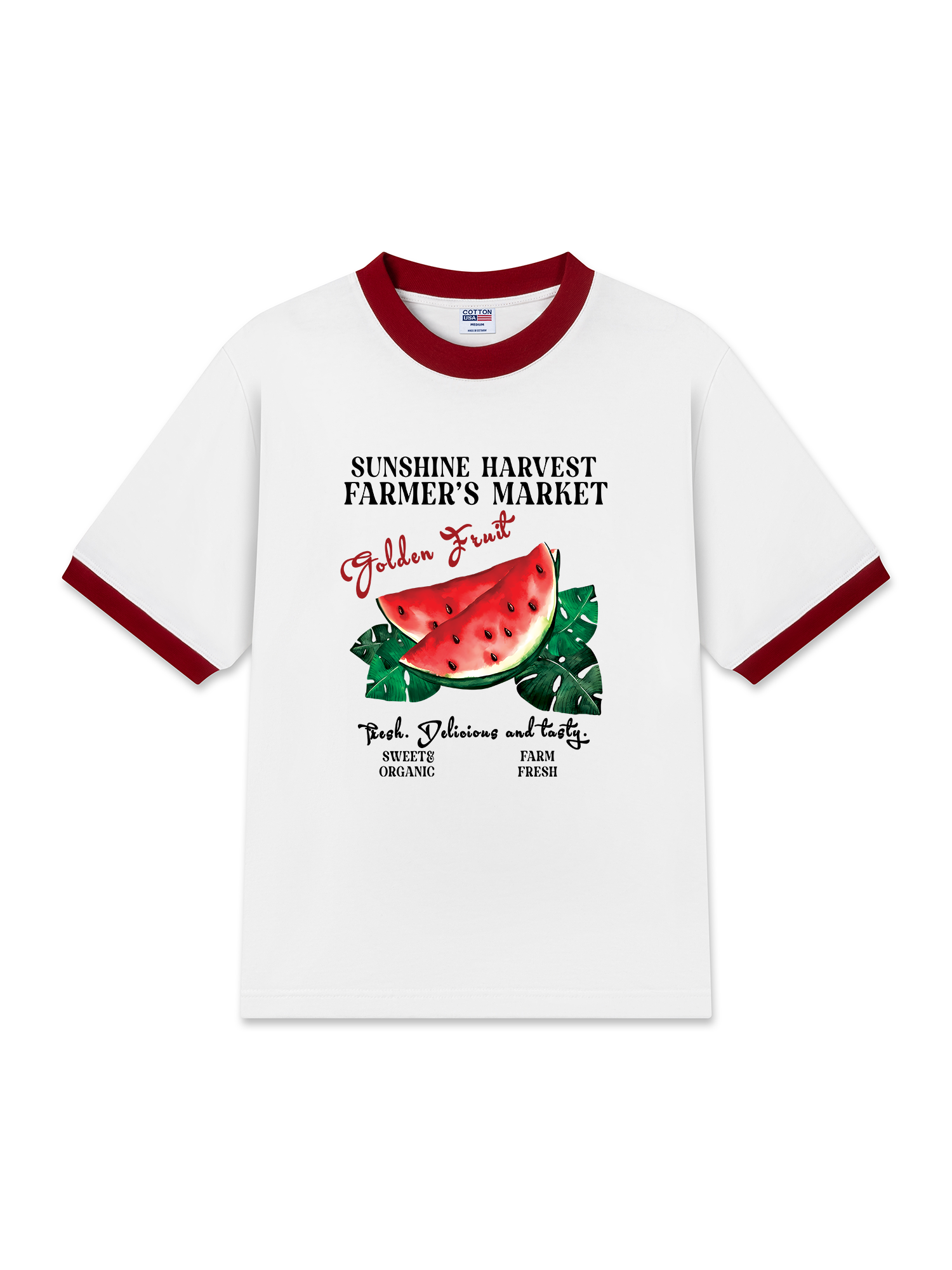 Áo Thun Ringer Relaxed Fit Tropical Watermelon Farm Marrket