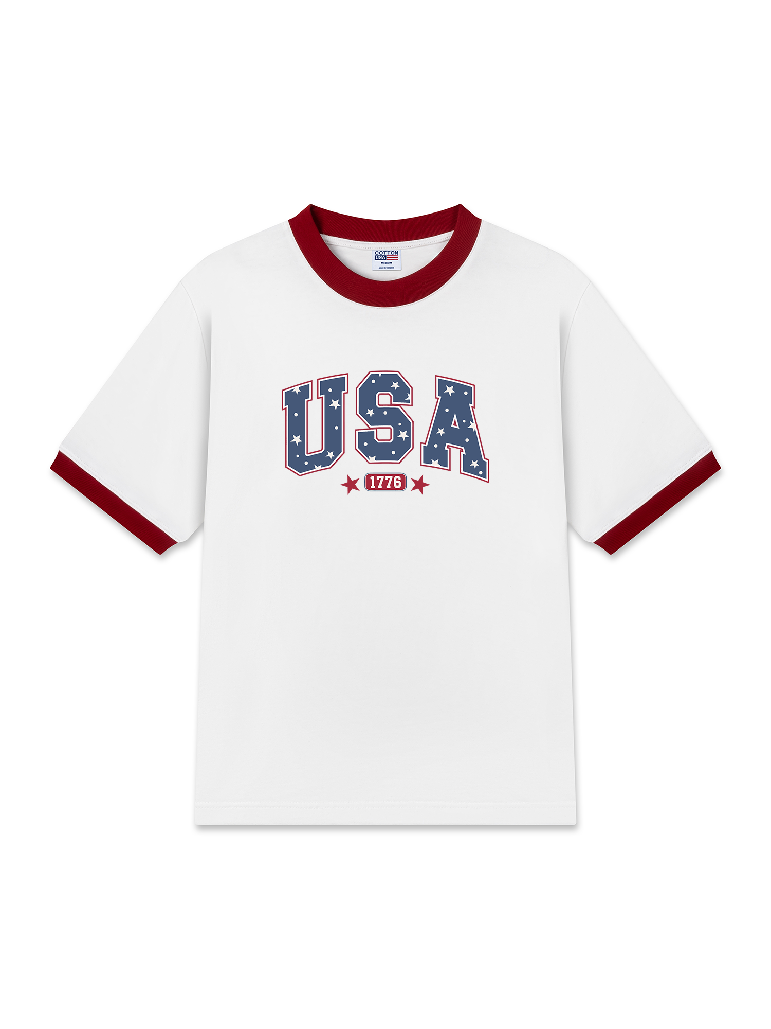 Áo Thun Ringer Relaxed Fit USA Retro Star