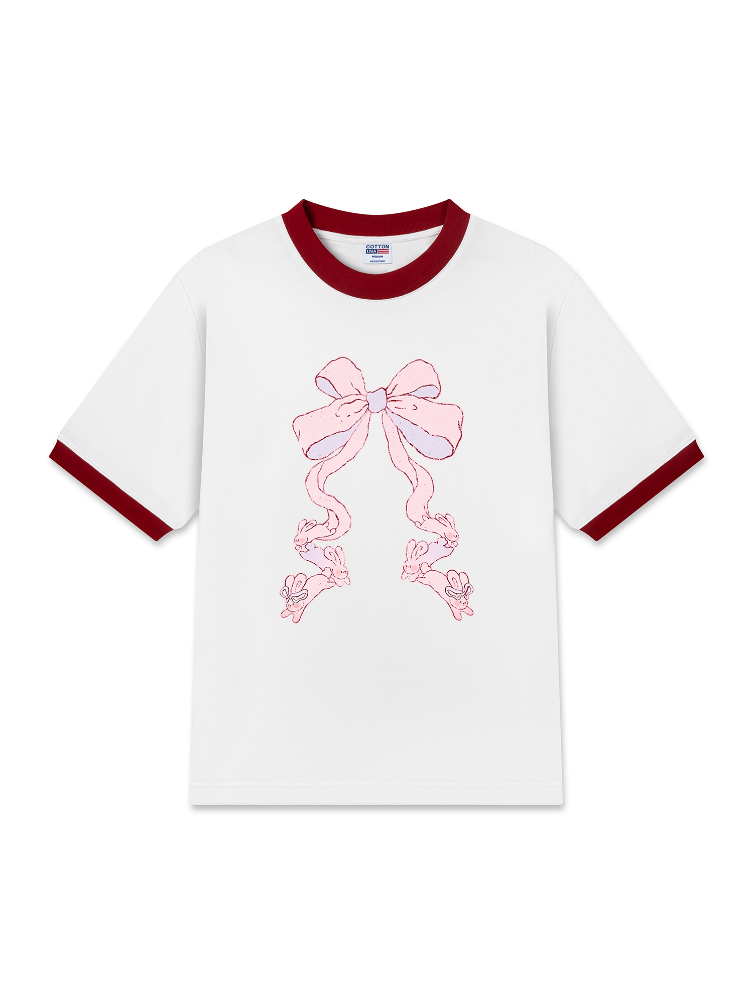 Áo Thun Ringer Relaxed Fit Rabbit Ribbon