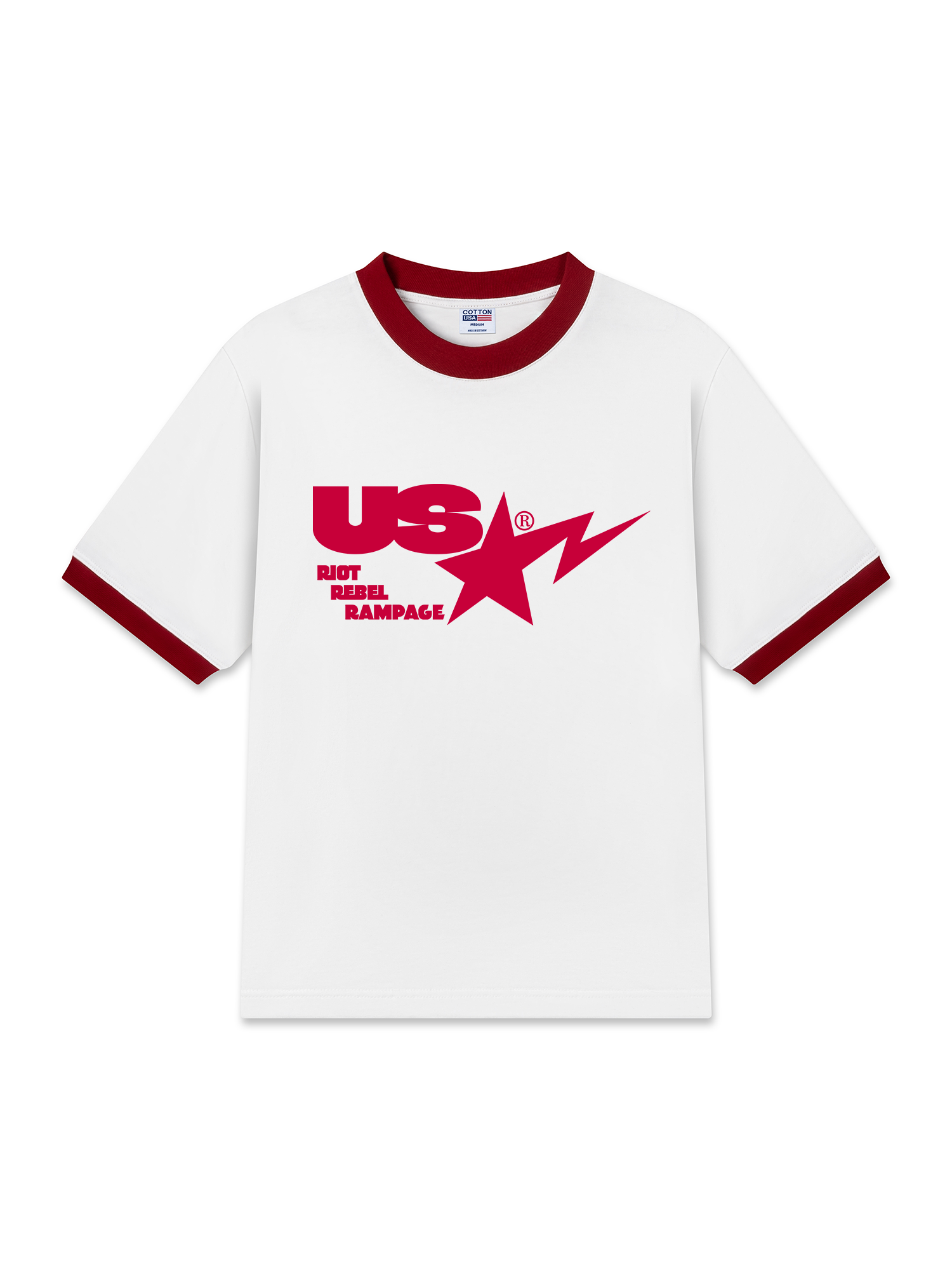 Áo Thun Ringer Relaxed Fit USA Riot Rebel Rampage