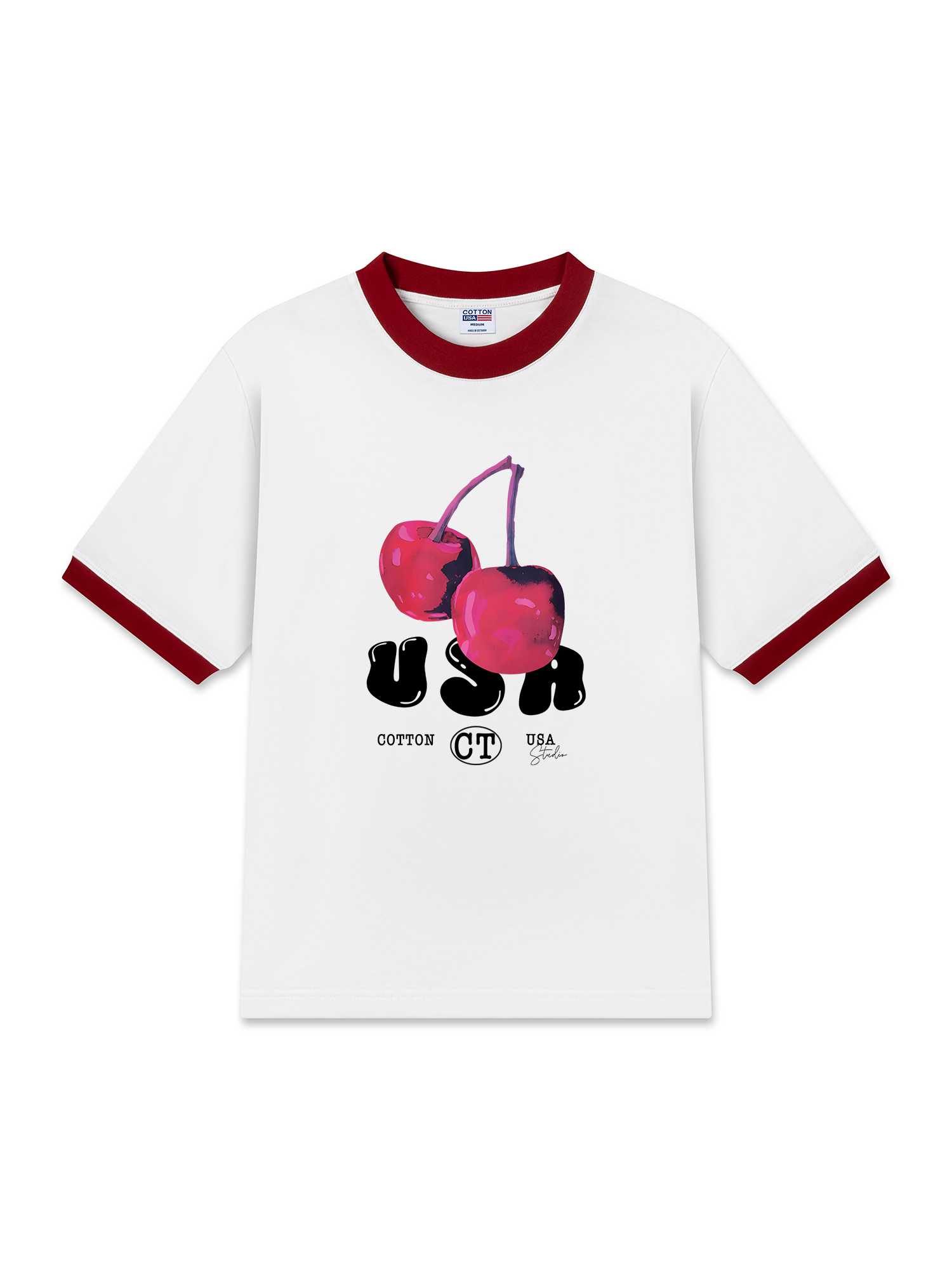 Áo Thun Ringer Relaxed Fit Tropical Purple Cherry