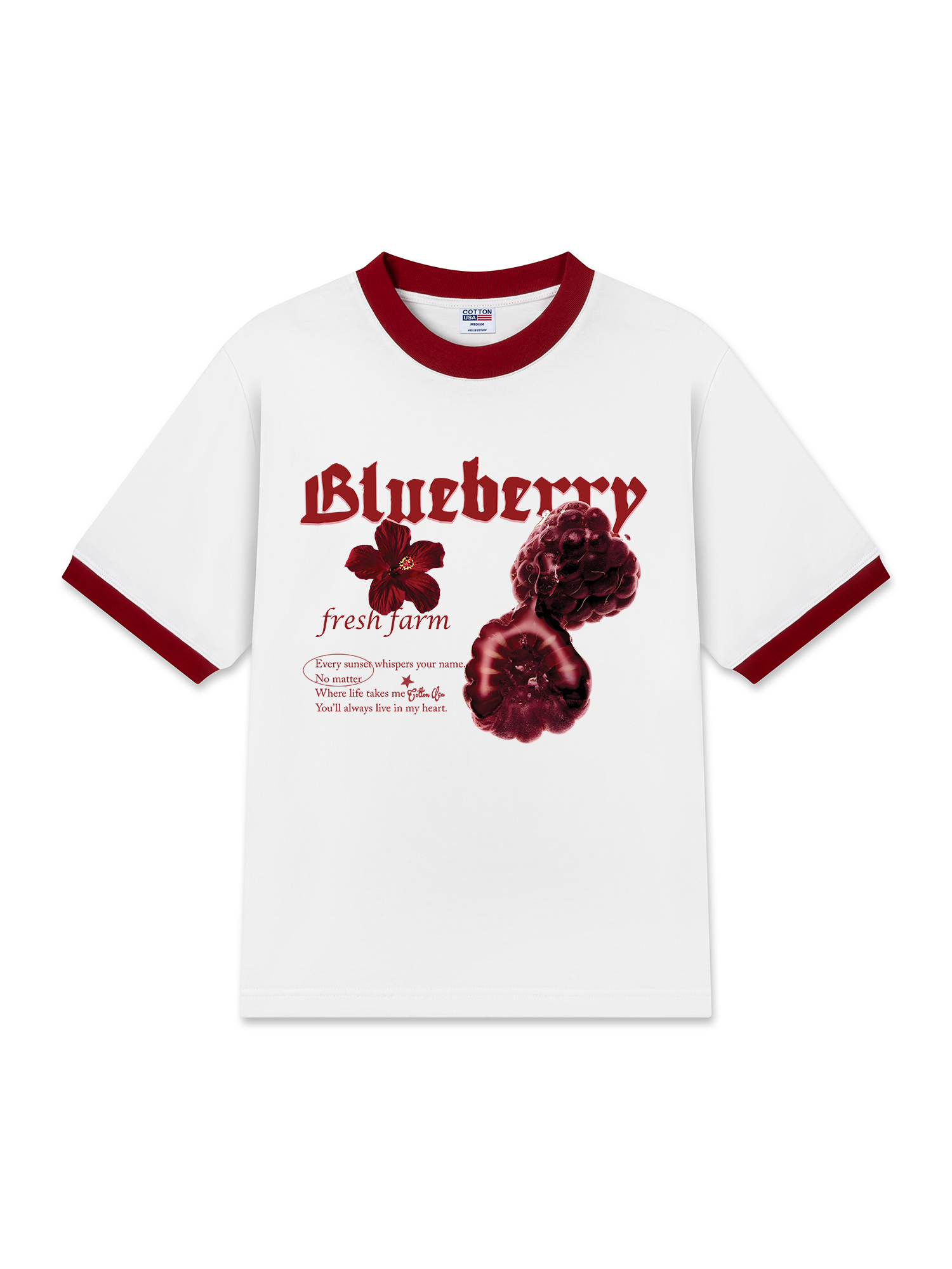 Áo Thun Ringer Relaxed Fit Tropical Blue Berry