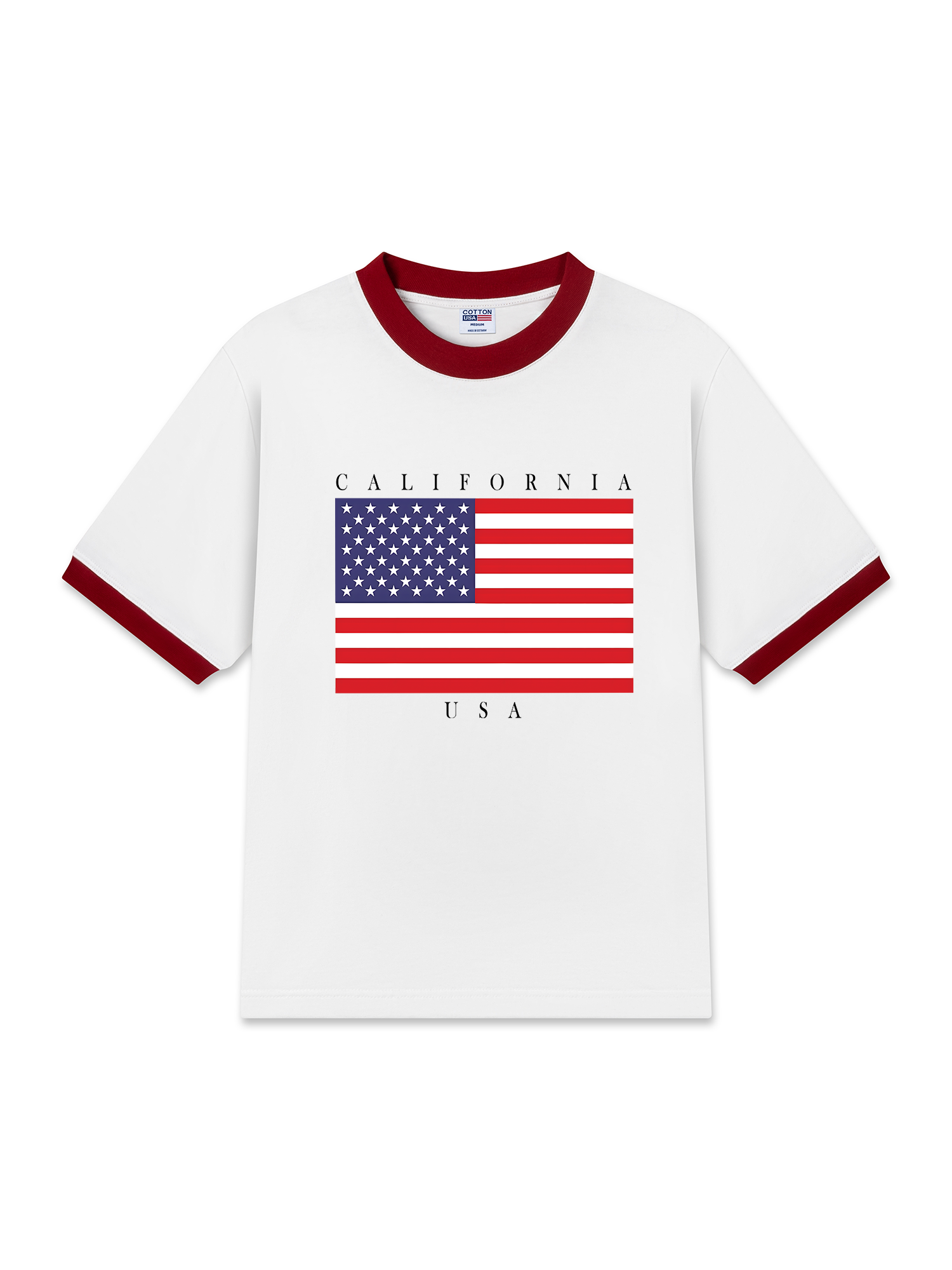 Áo Thun Ringer Relaxed Fit USA California Basic Style