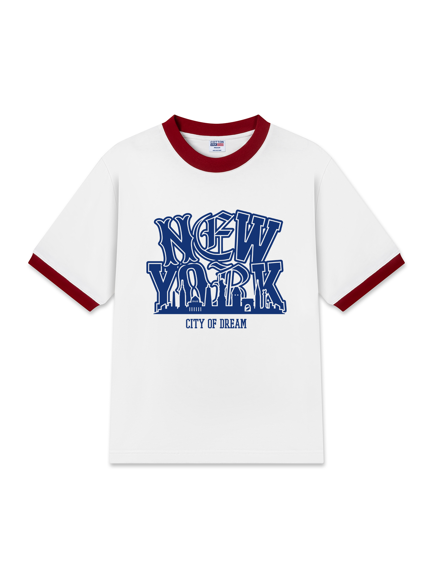 Áo Thun Ringer Relaxed Fit USA City Of Dream