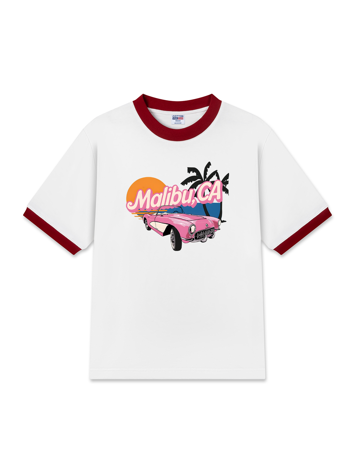 Áo Thun Ringer Relaxed Fit City Malibu Beach