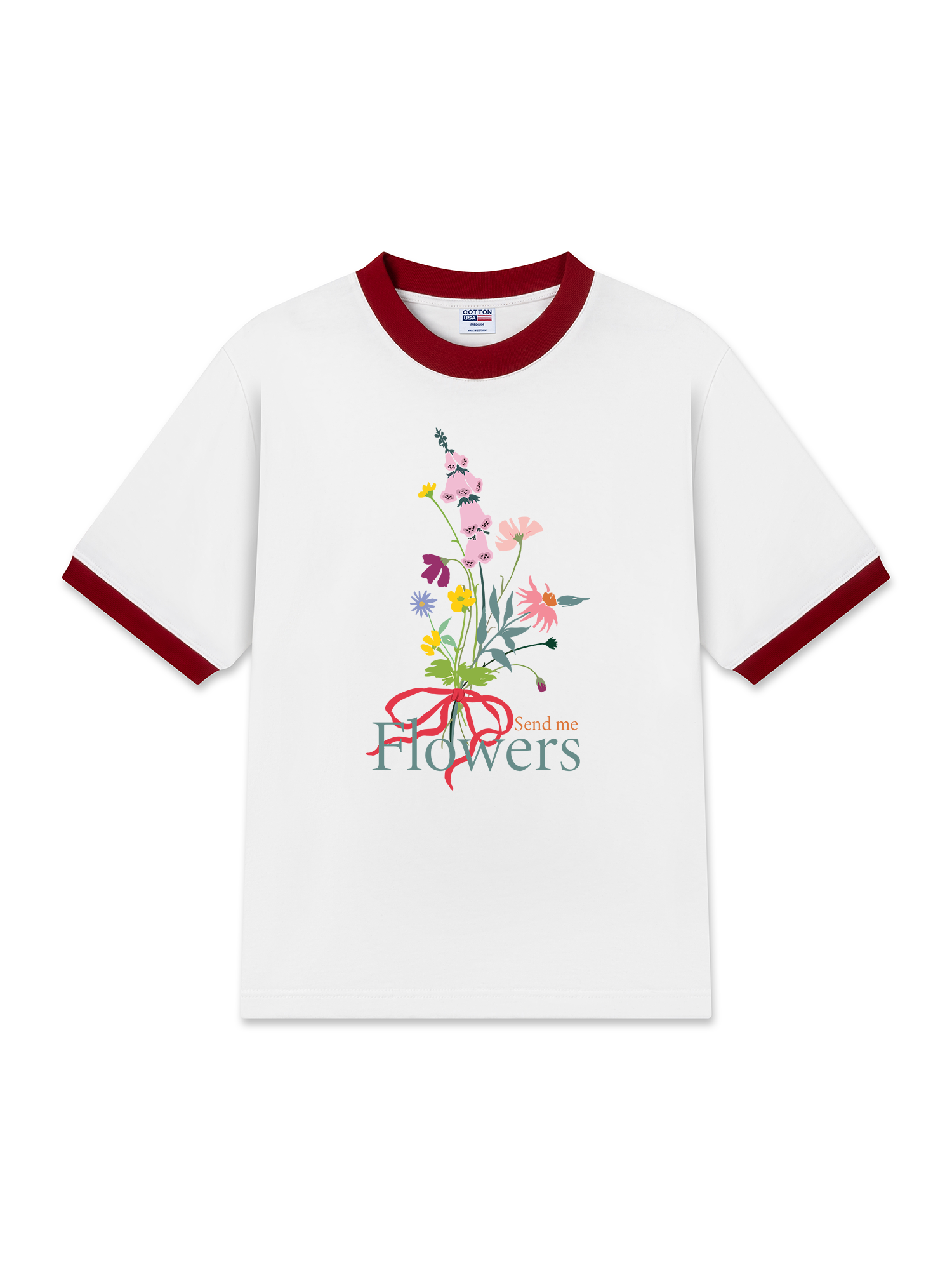 Áo Thun Ringer Relaxed Fit Send me Flowers