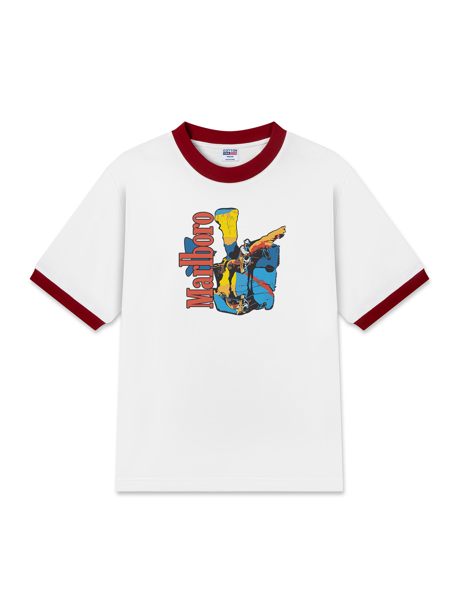 Áo Thun Ringer Relaxed Fit Marlboro Leadlight CowBoy