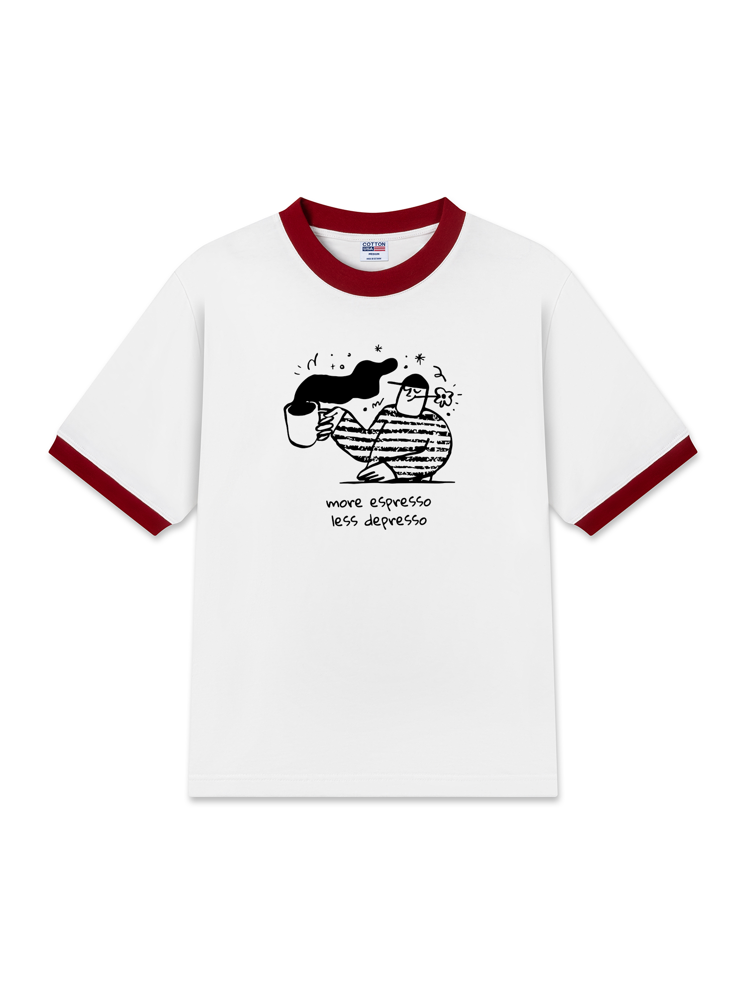 Áo Thun Ringer Relaxed Fit More Espressp Less Despresso)