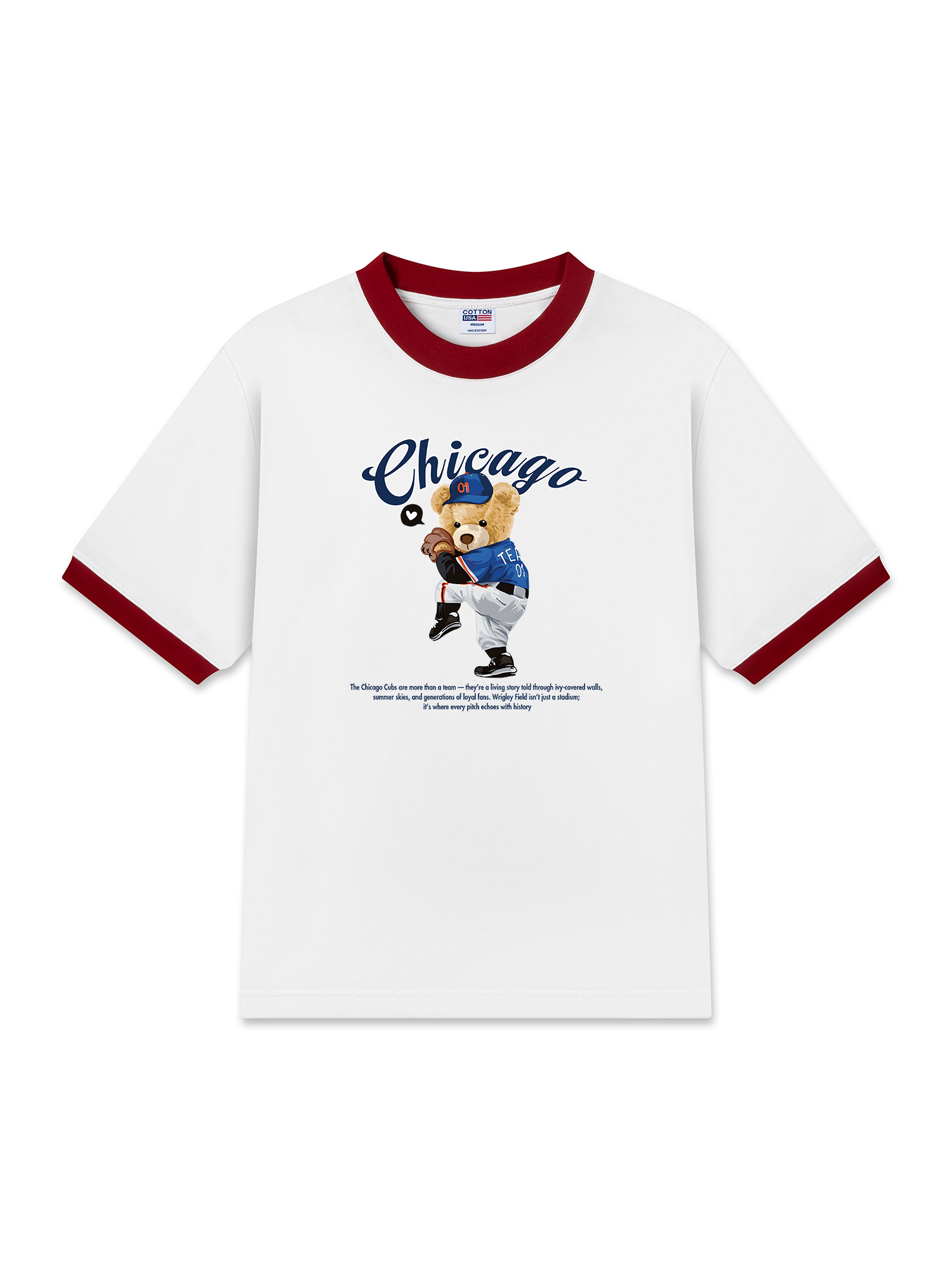 Áo Thun Ringer Relaxed Fit Baseball Chicago Cubs