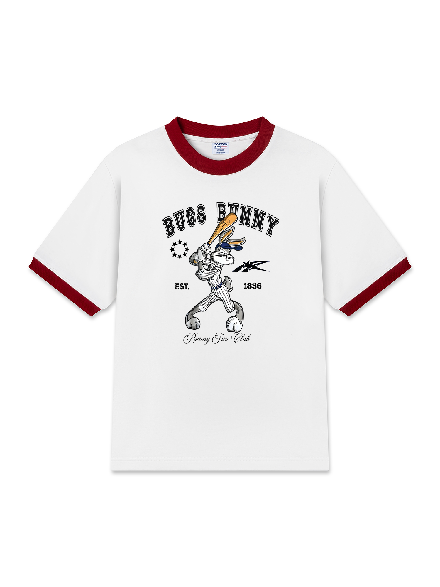 Áo Thun Ringer Relaxed Fit Baseball Bugs Bunny