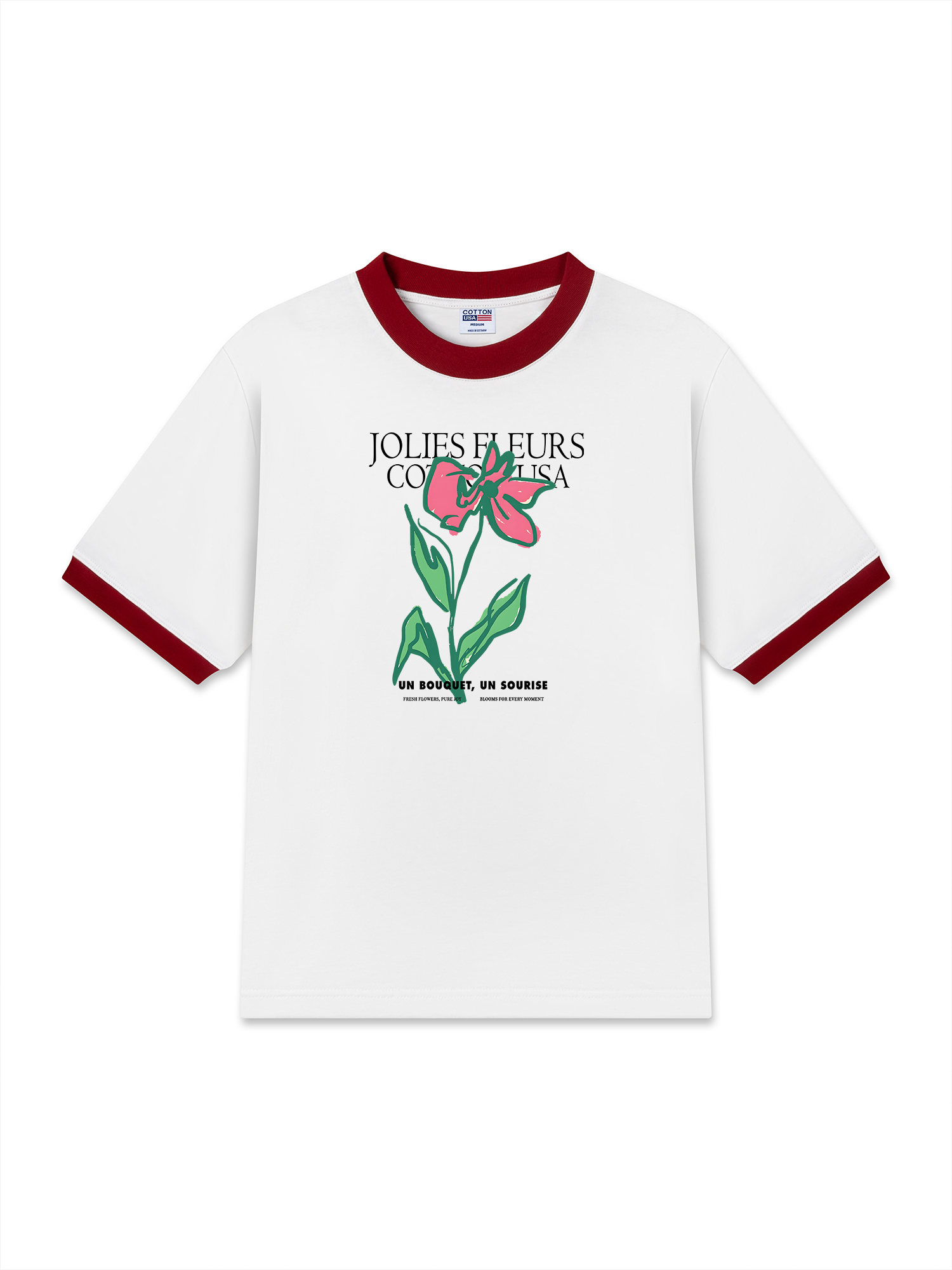 Áo Thun Ringer Relaxed Fit Floral Jolies Fleurs