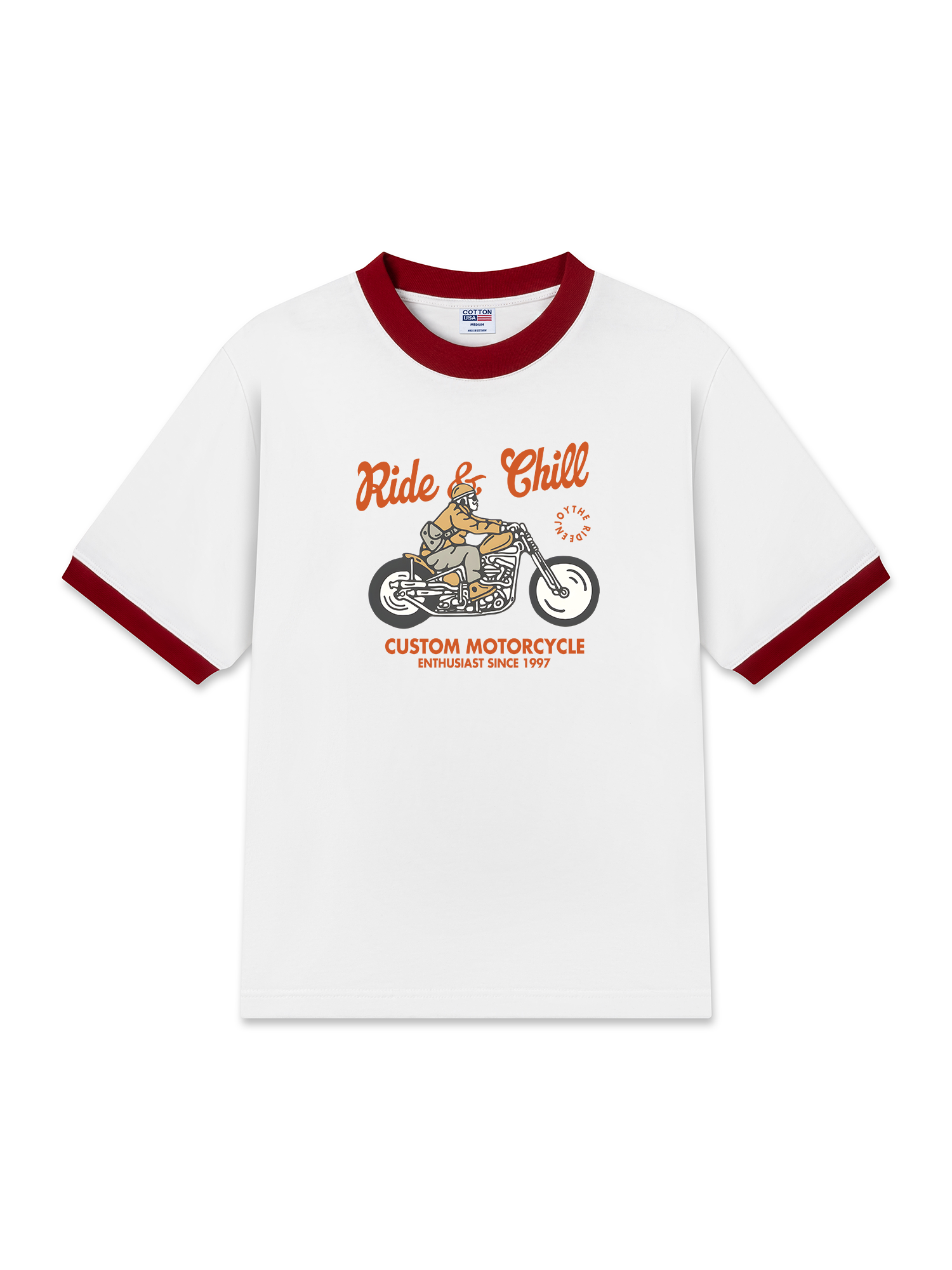 Áo Thun Ringer Relaxed Fit Ride & Chill