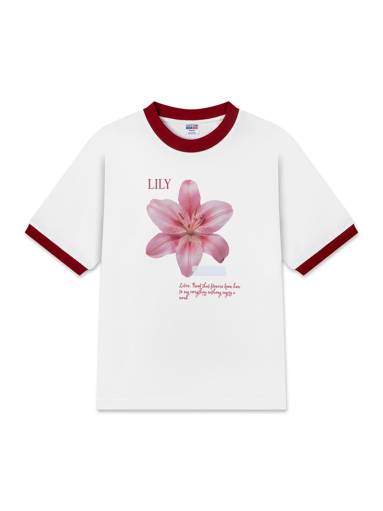 Áo Thun Ringer Relaxed Fit Floral Lily_s language