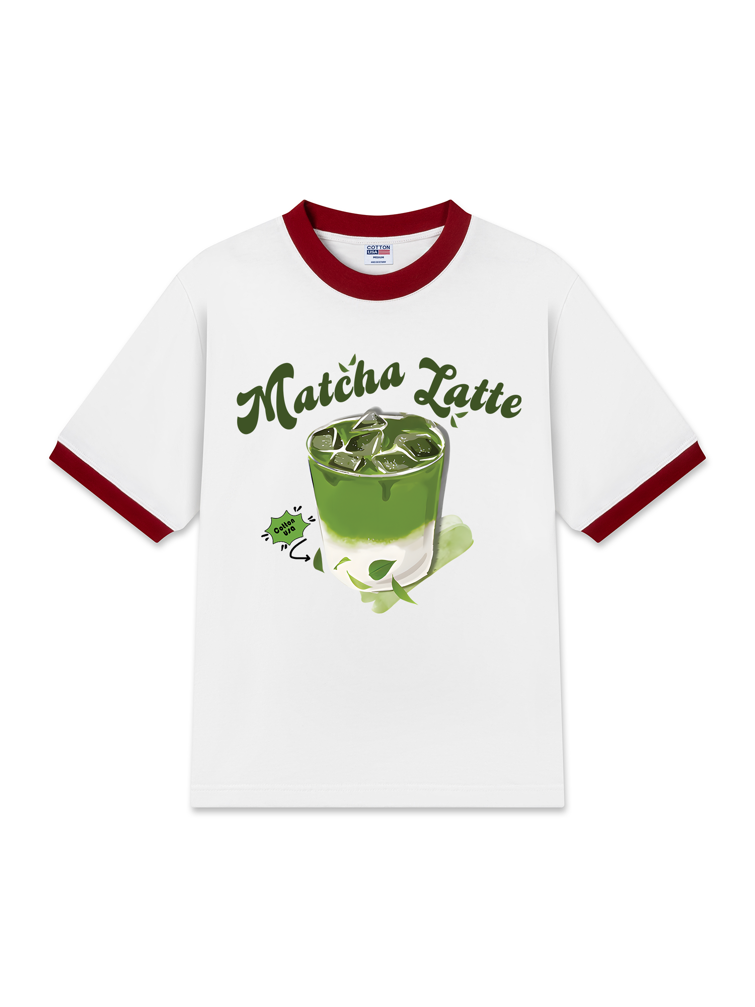 Áo Thun Ringer Relaxed Fit Tropical Matcha