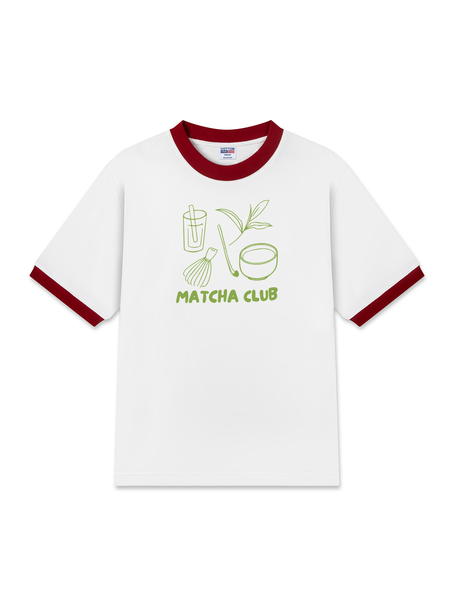 Áo Thun Ringer Relaxed Fit Matcha Club