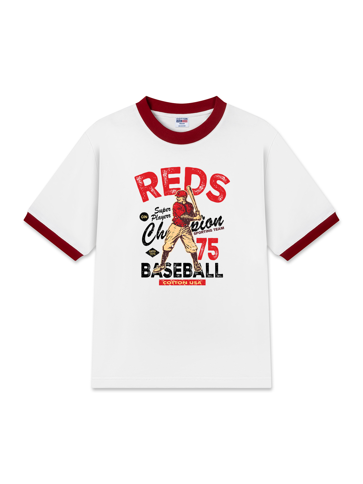 Áo Thun Ringer Relaxed Fit Baseball Super Player