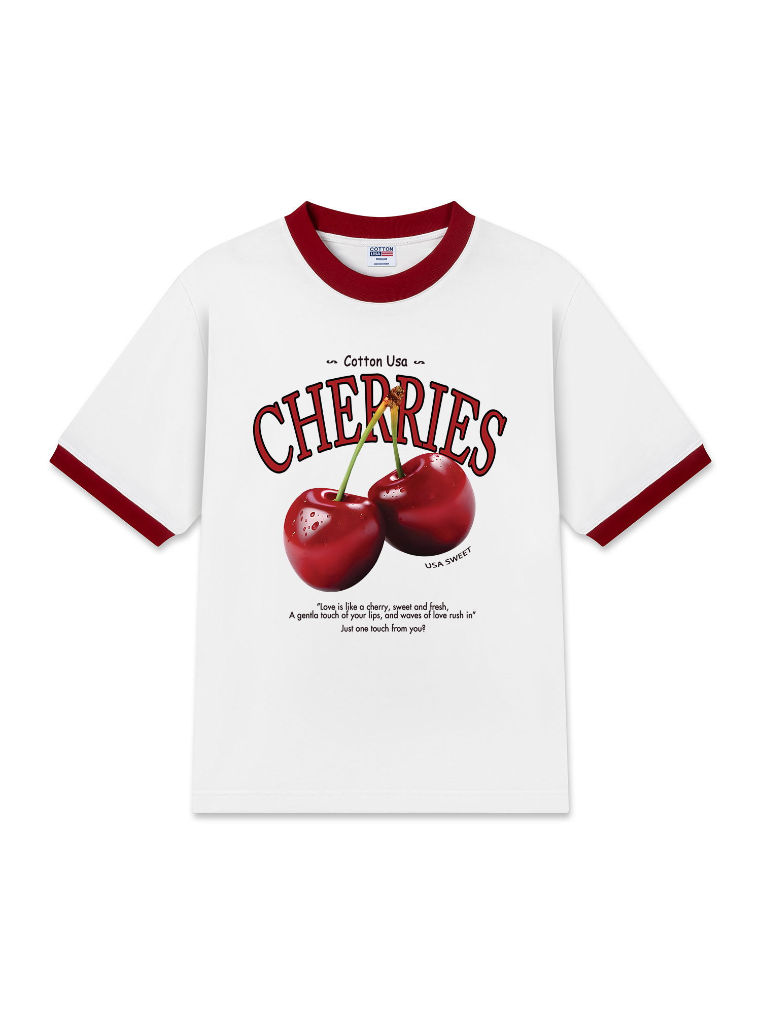 Áo Thun Ringer Relaxed Fit Tropical Cherries Sweet