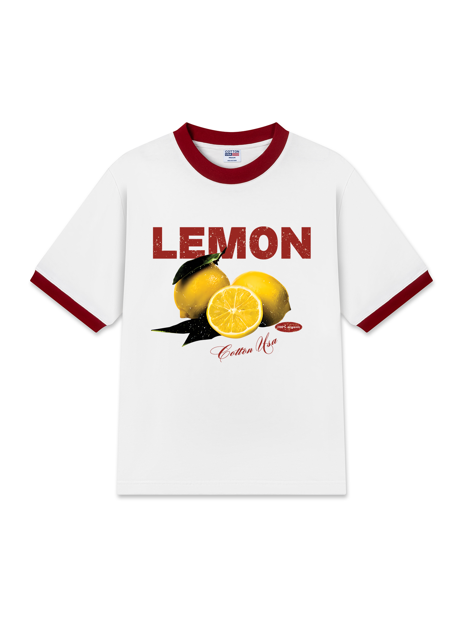 Áo Thun Ringer Relaxed Fit Tropical Lemon Orrganic