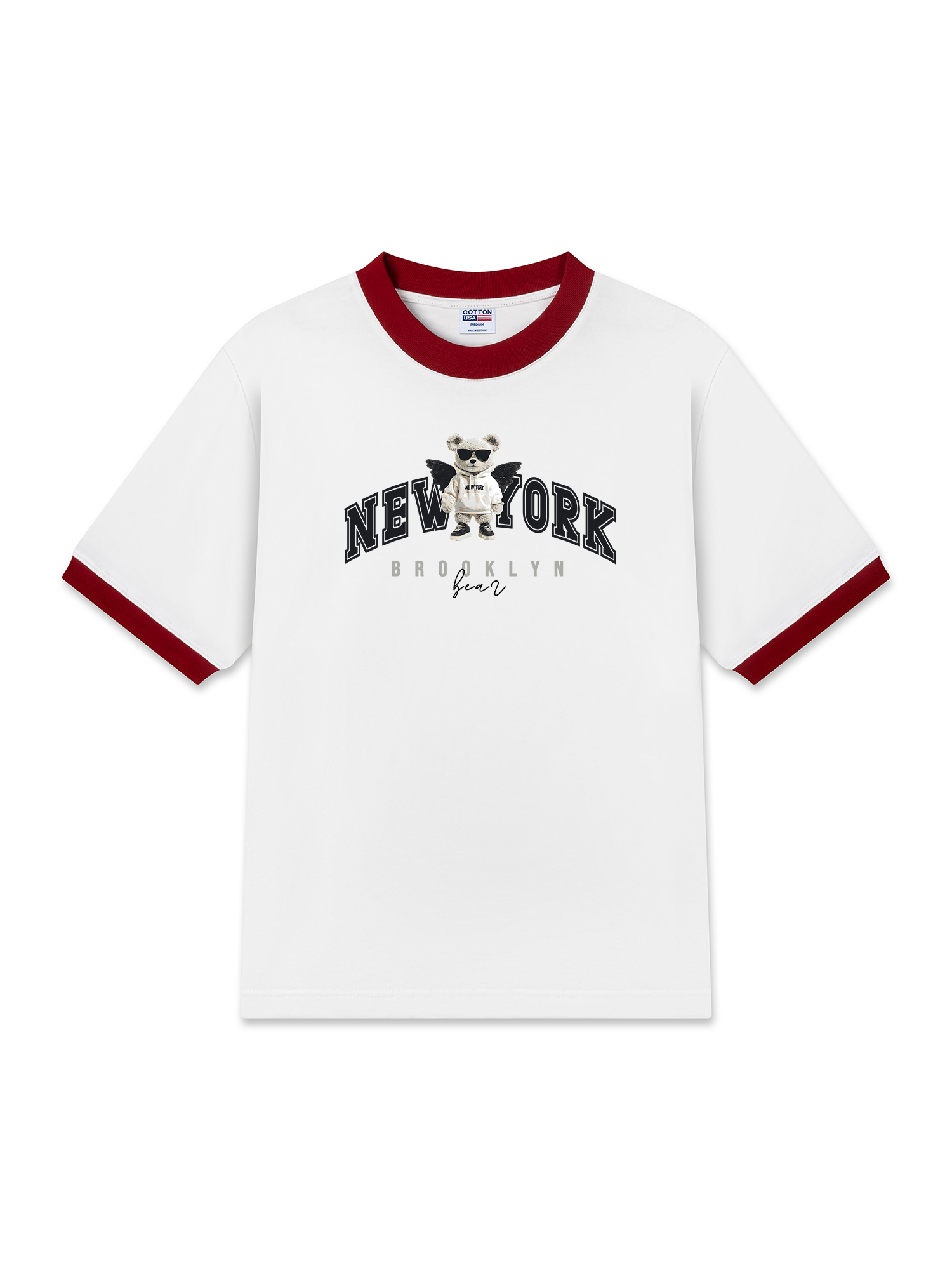 Áo Thun Ringer Relaxed Fit City New York Bear