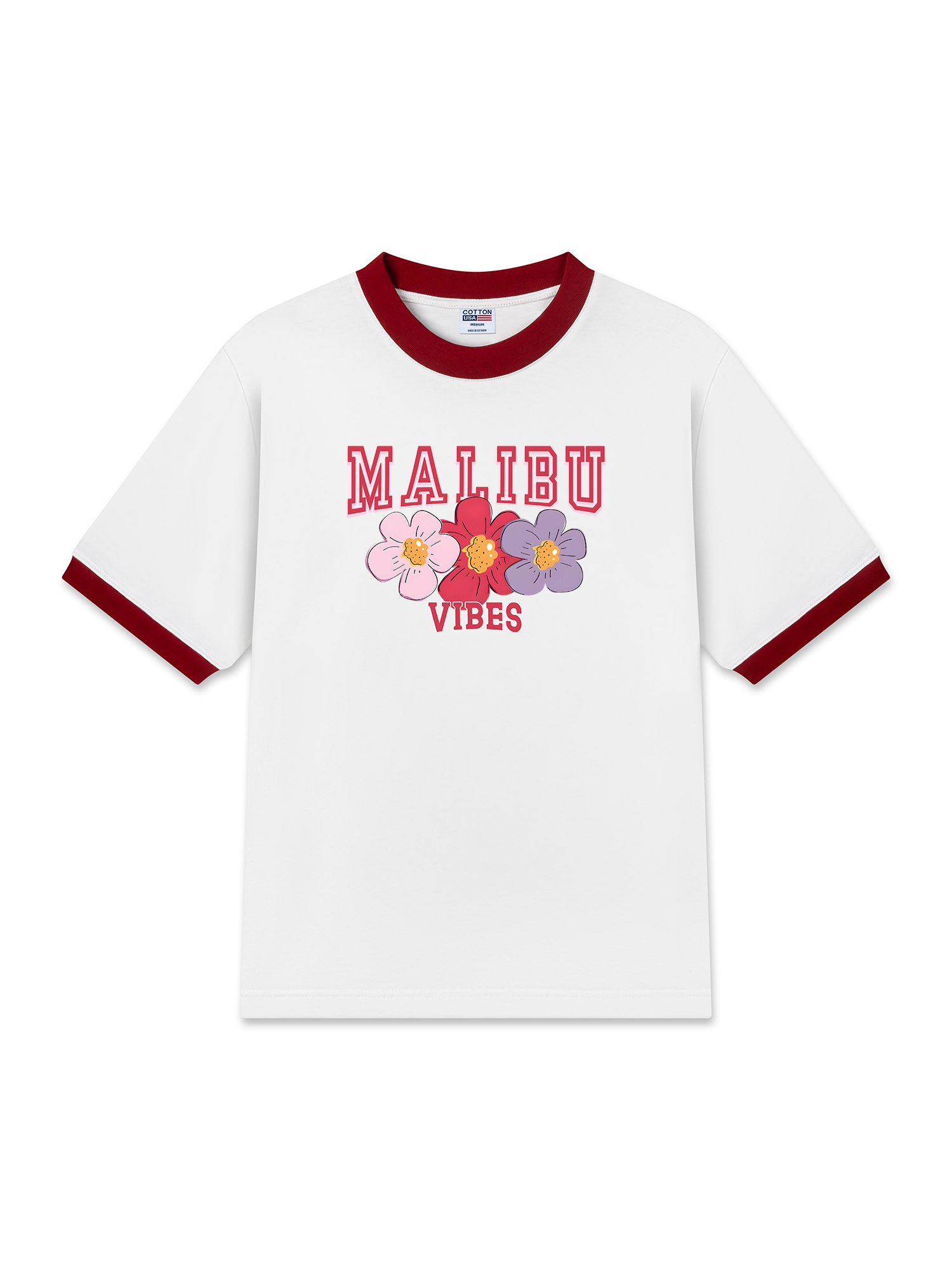 Áo Thun Ringer Relaxed Fit City Malibu Vibes