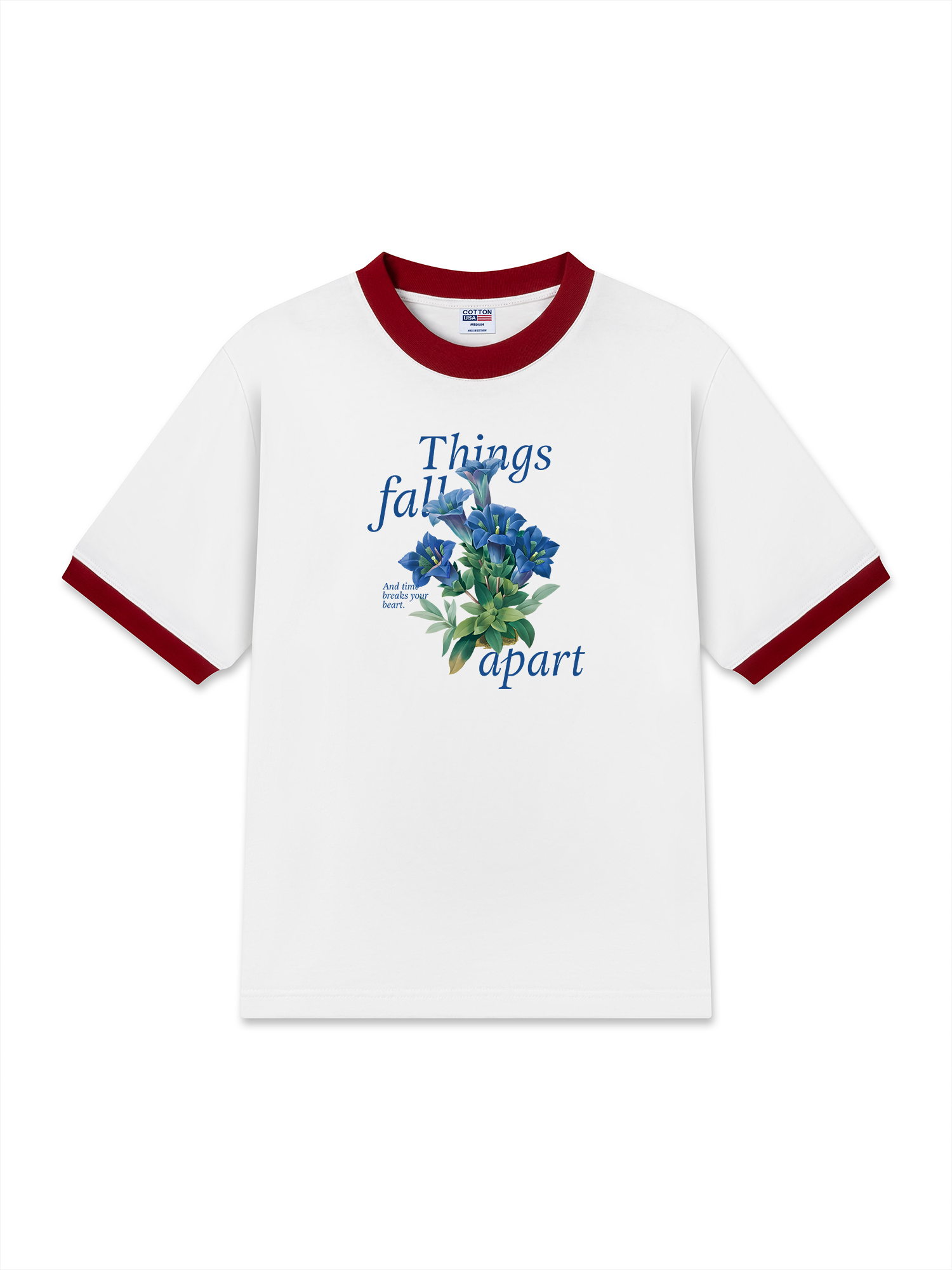 Áo Thun Ringer Relaxed Fit Floral Things Fall Apart