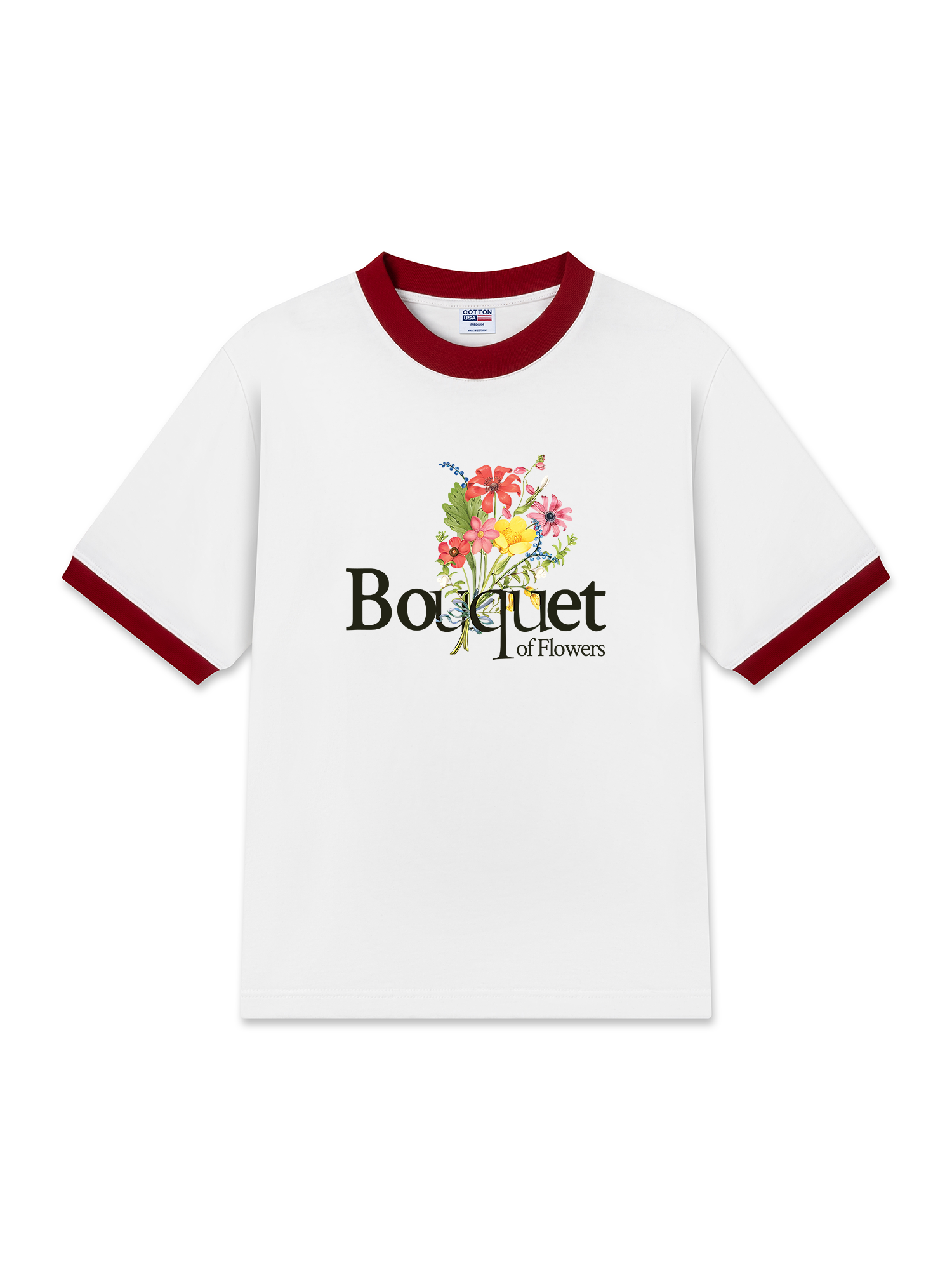 Áo Thun Ringer Relaxed Fit Bouquet of Flowers