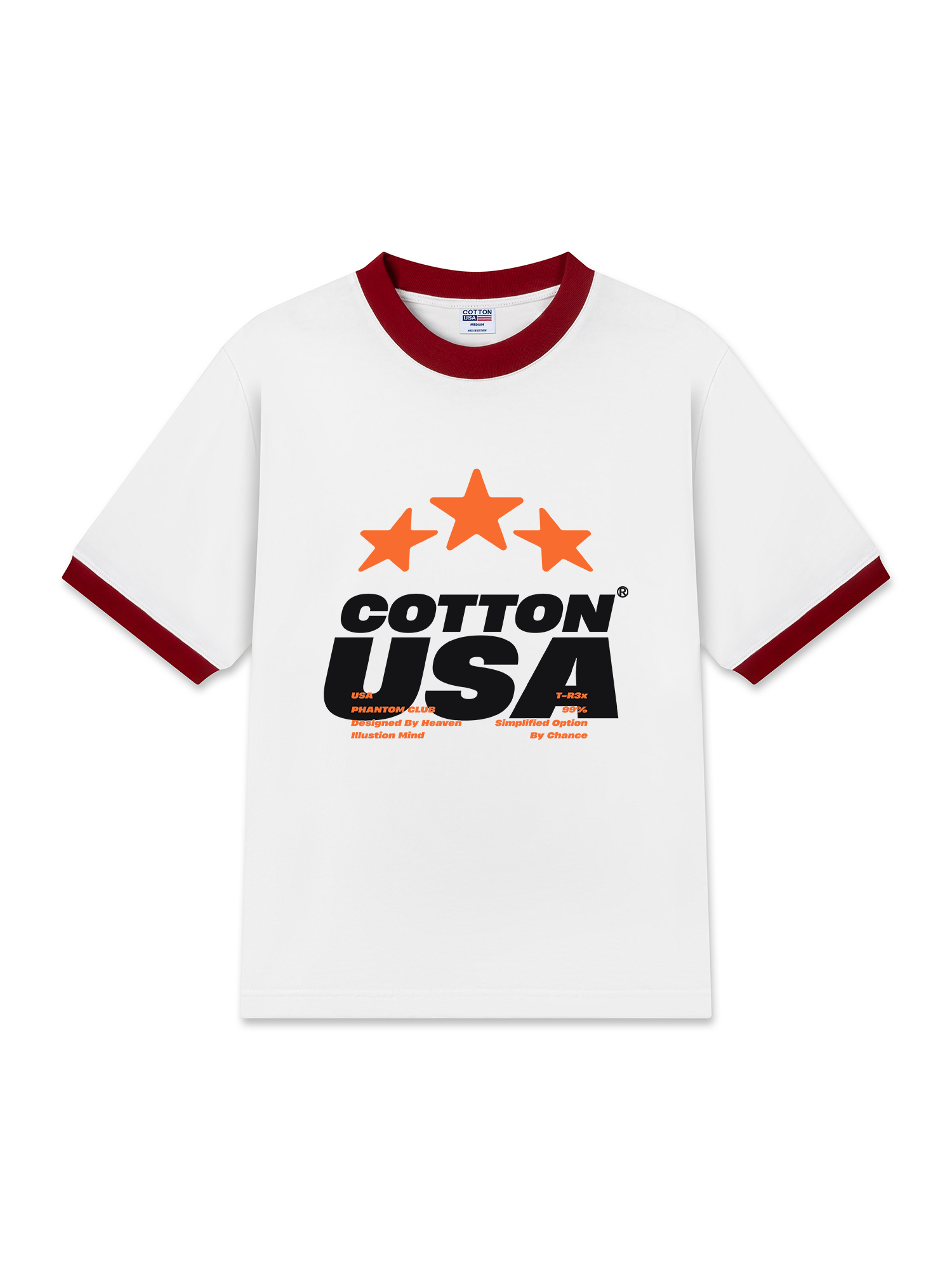 Áo Thun Ringer Relaxed Fit USA Fliction Star