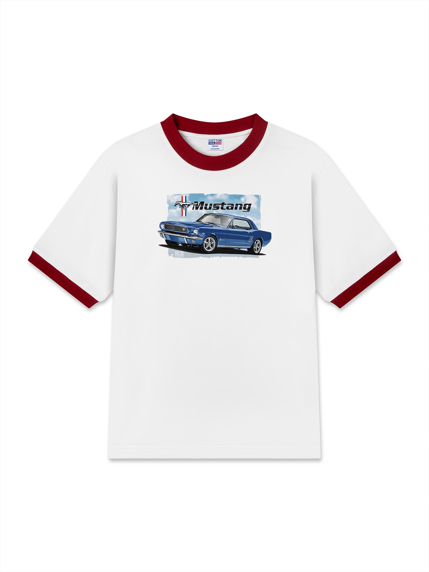 Áo Thun Ringer Relaxed Fit Mustang Vintage Blue