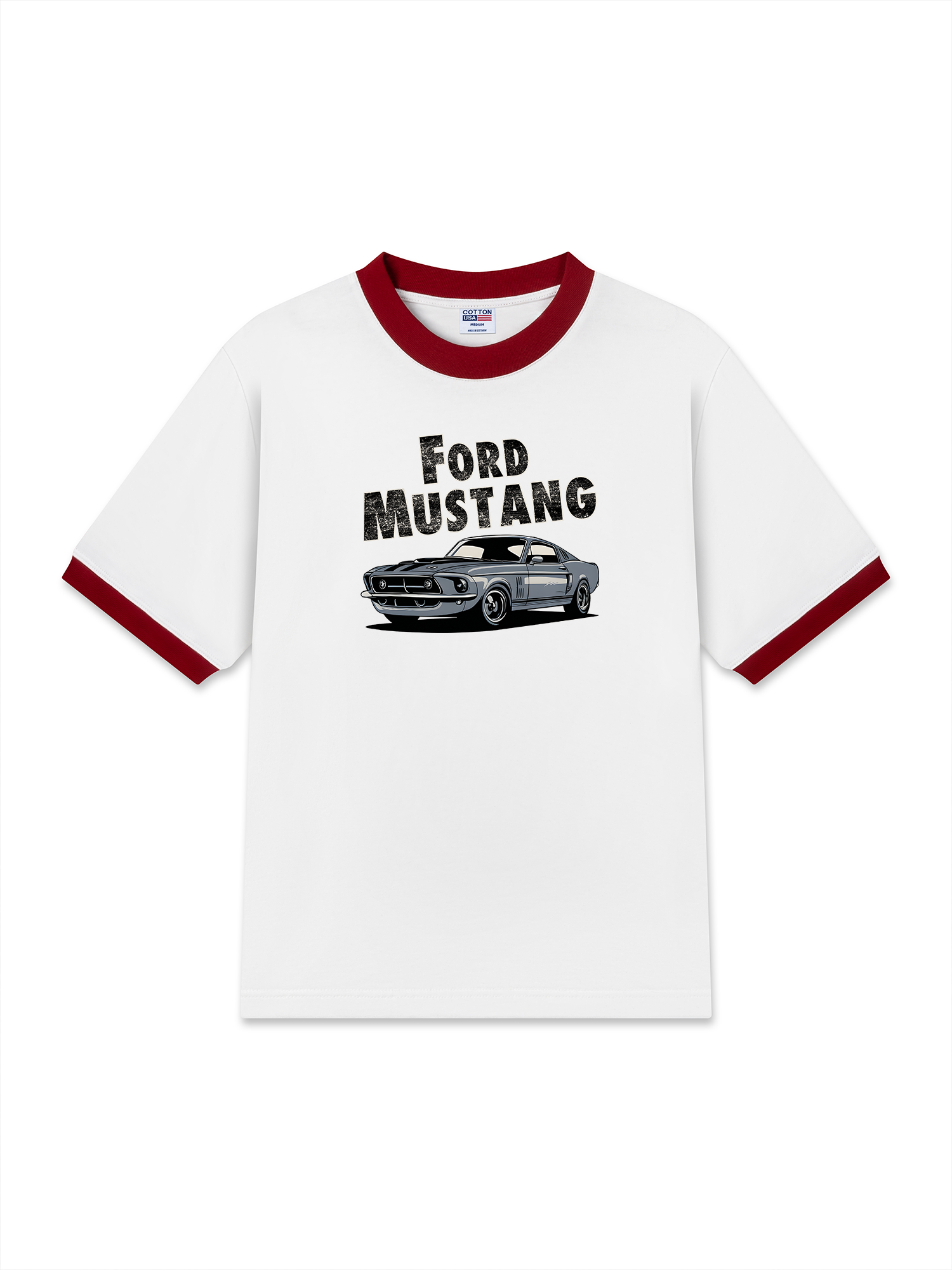 Áo Thun Ringer Relaxed Fit Mustang Retro Ford