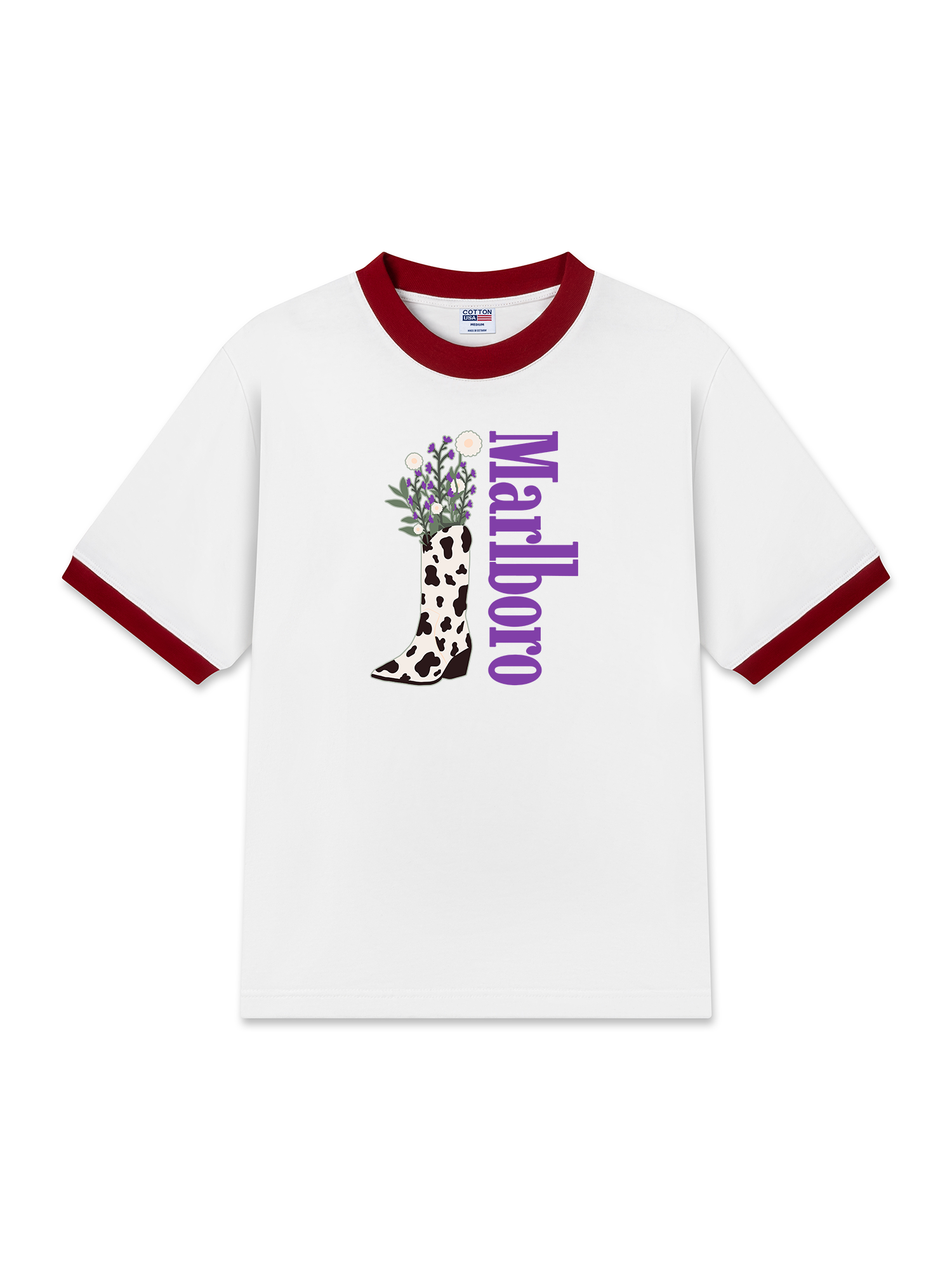 Áo Thun Ringer Relaxed Fit Marlboro Flower In My Boot