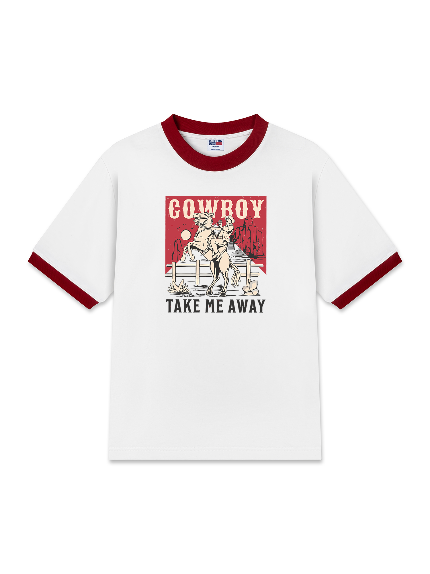 Áo Thun Ringer Relaxed Fit Marlboro Cowboy Take Me Away