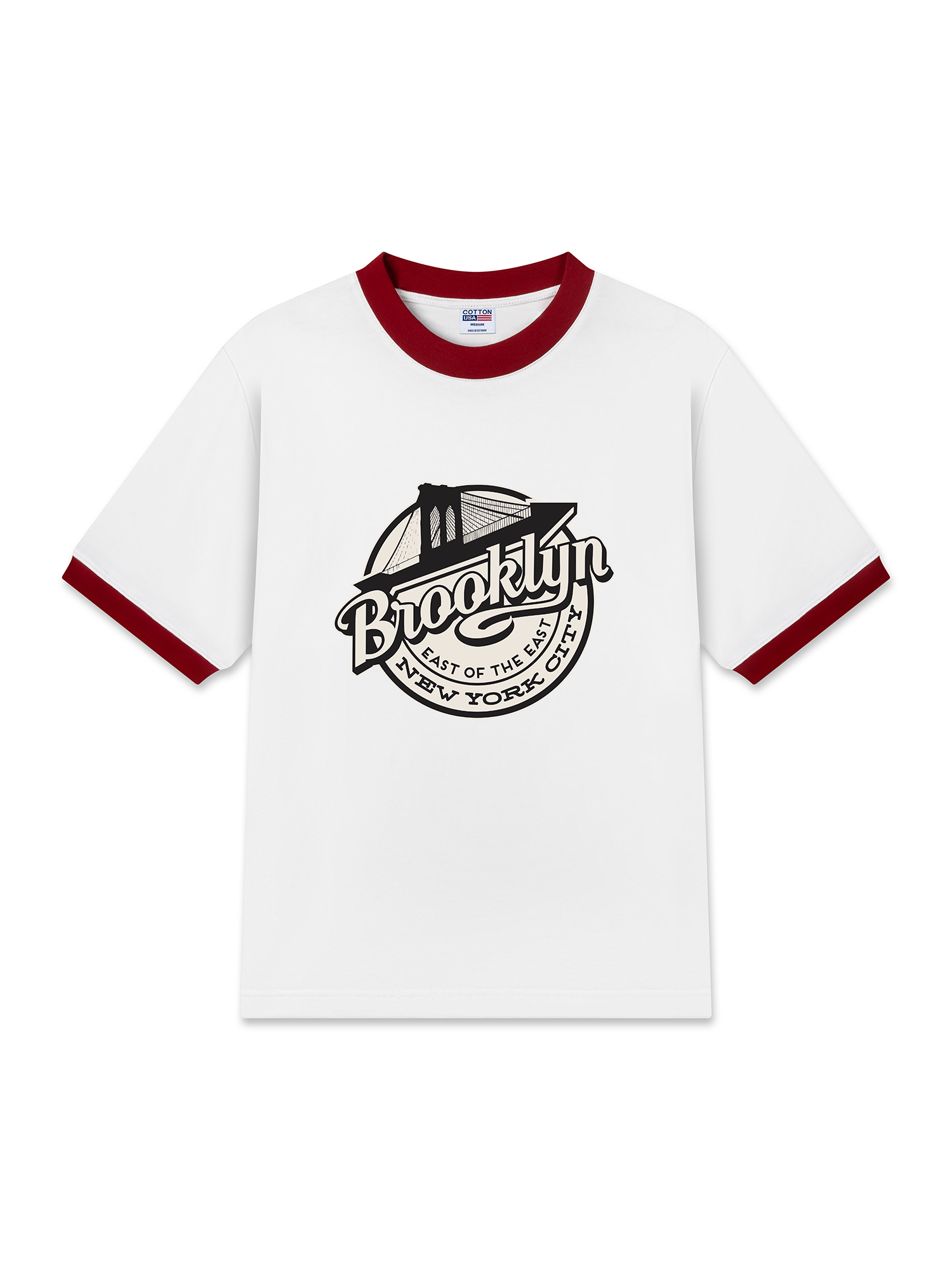 Áo Thun Ringer Relaxed Fit USA Brooklyn East Of The East