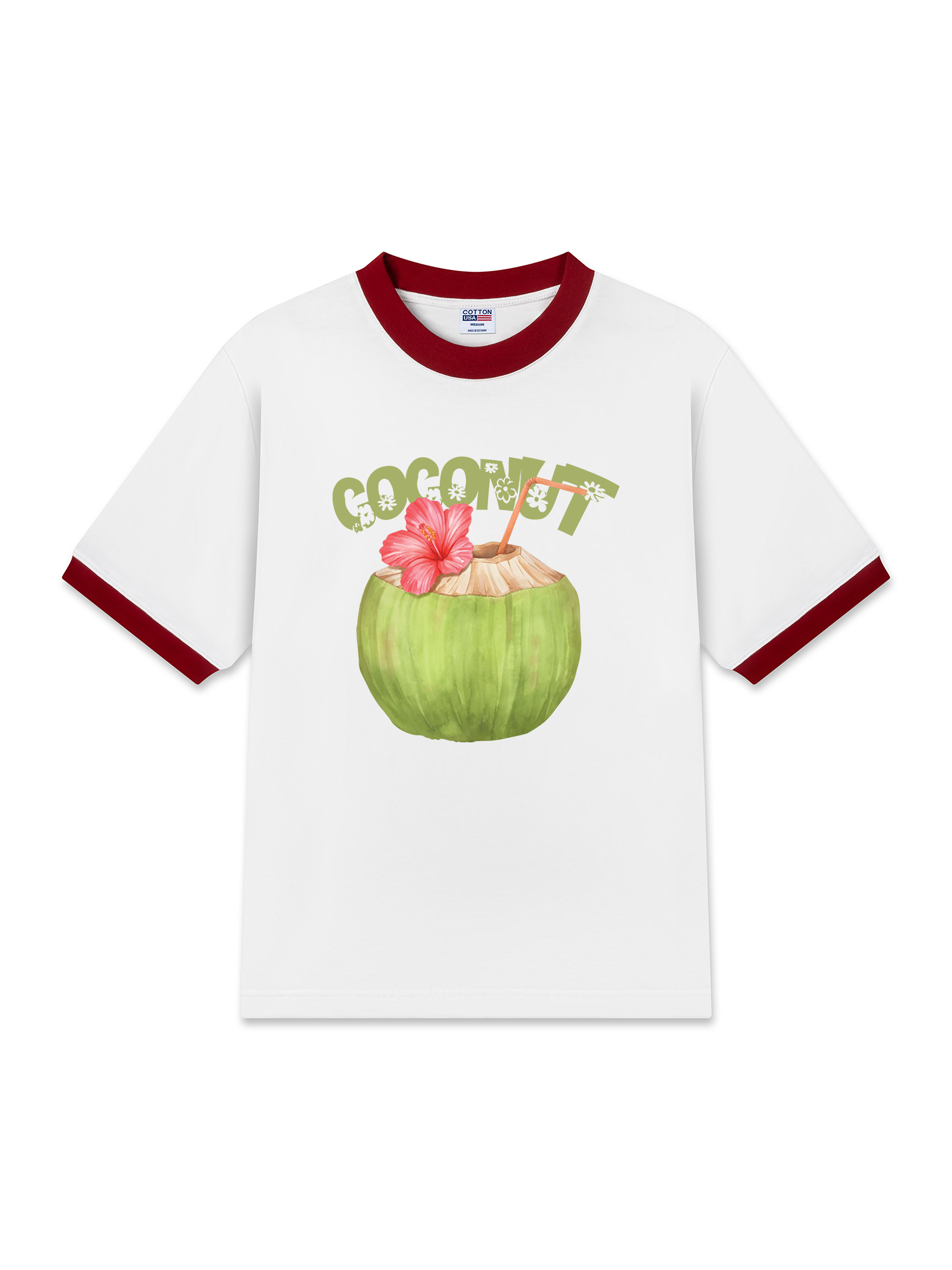 Áo Thun Ringer Relaxed Fit Tropical Coconut