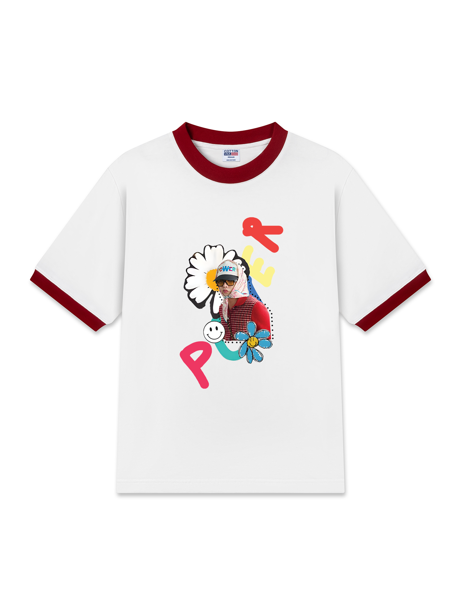 Áo Thun Ringer Relaxed Fit Floral Power Daisy Flower X GD