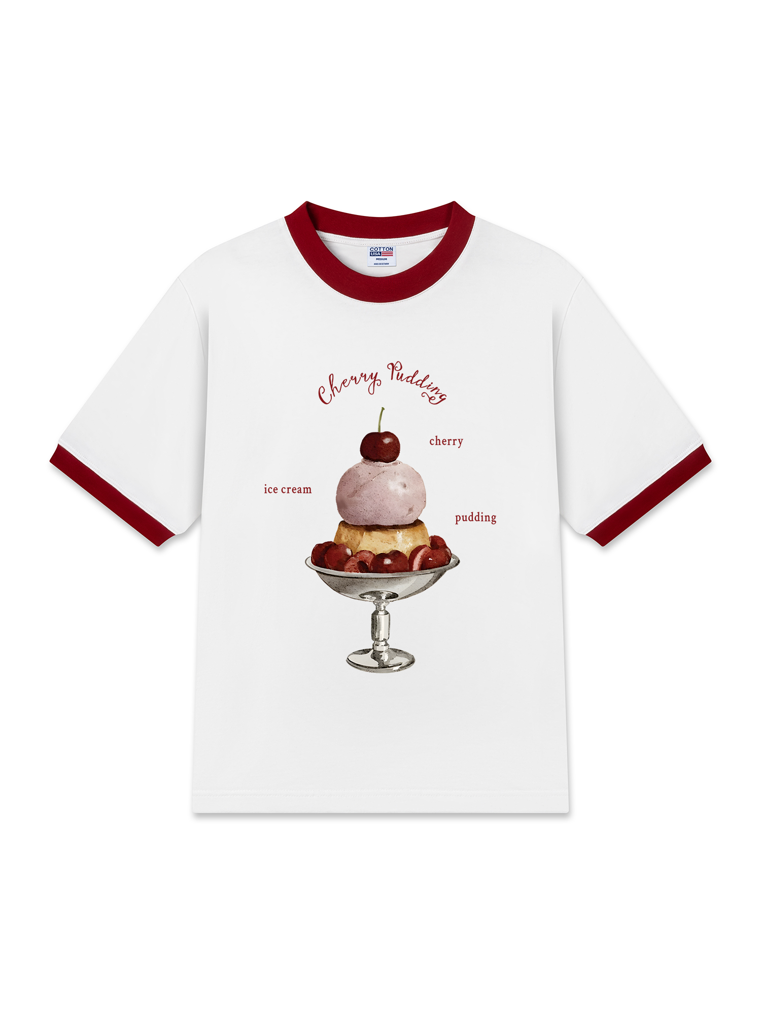 Áo Thun Ringer Relaxed Fit Tropical Cherry Pudding