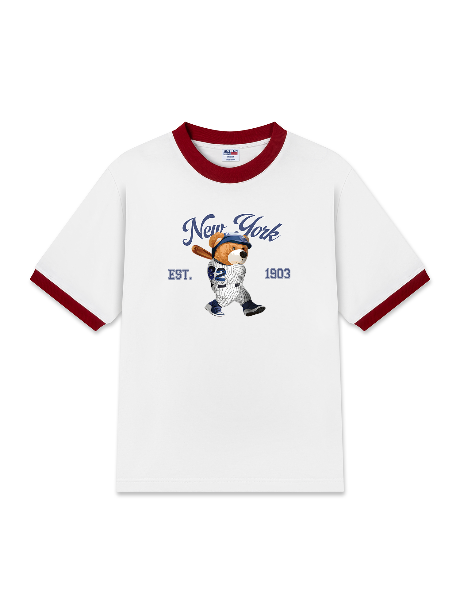 Áo Thun Ringer Relaxed Fit New York Baseball