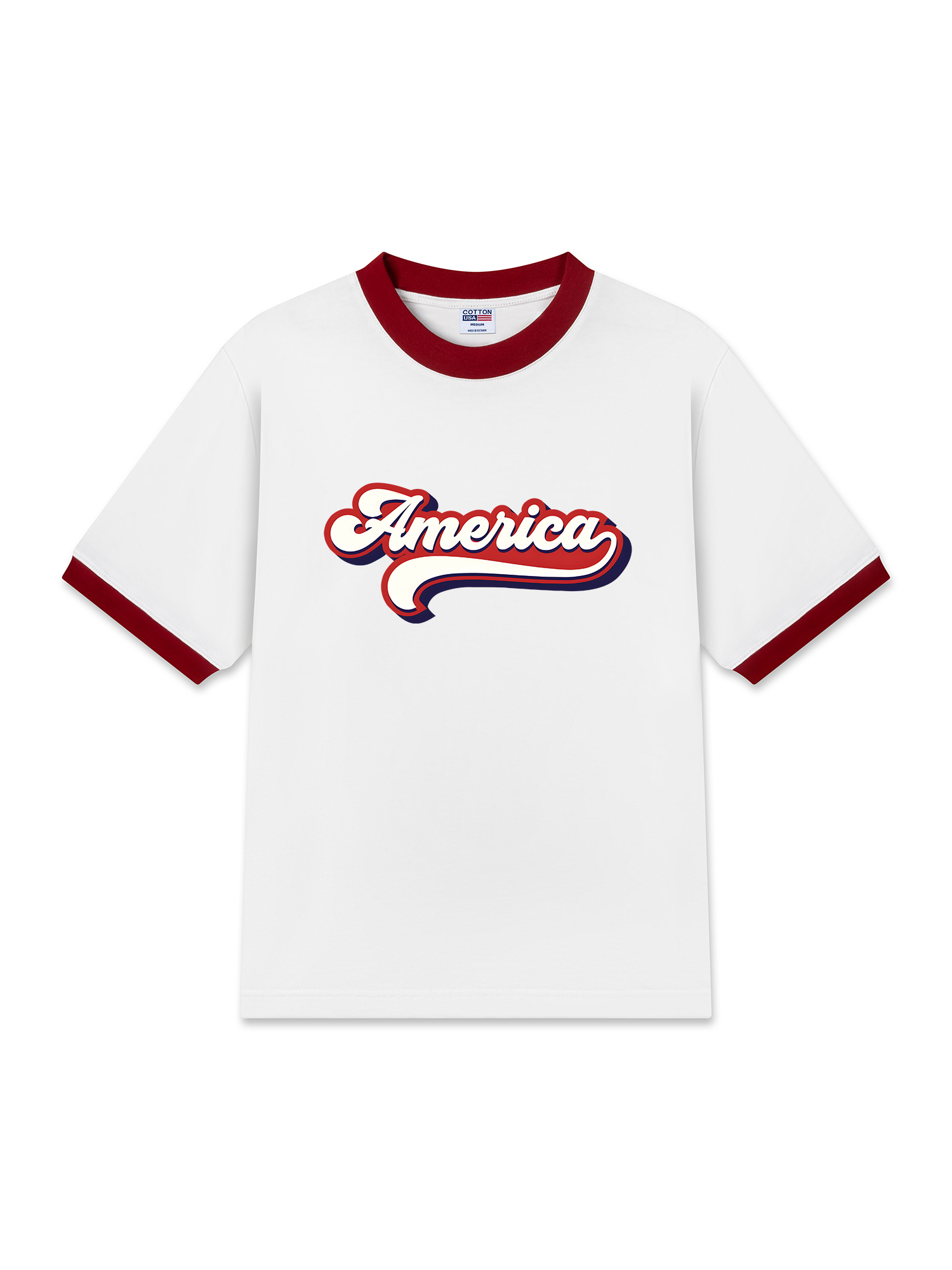 Áo Thun Ringer Relaxed Fit USA Vintage America