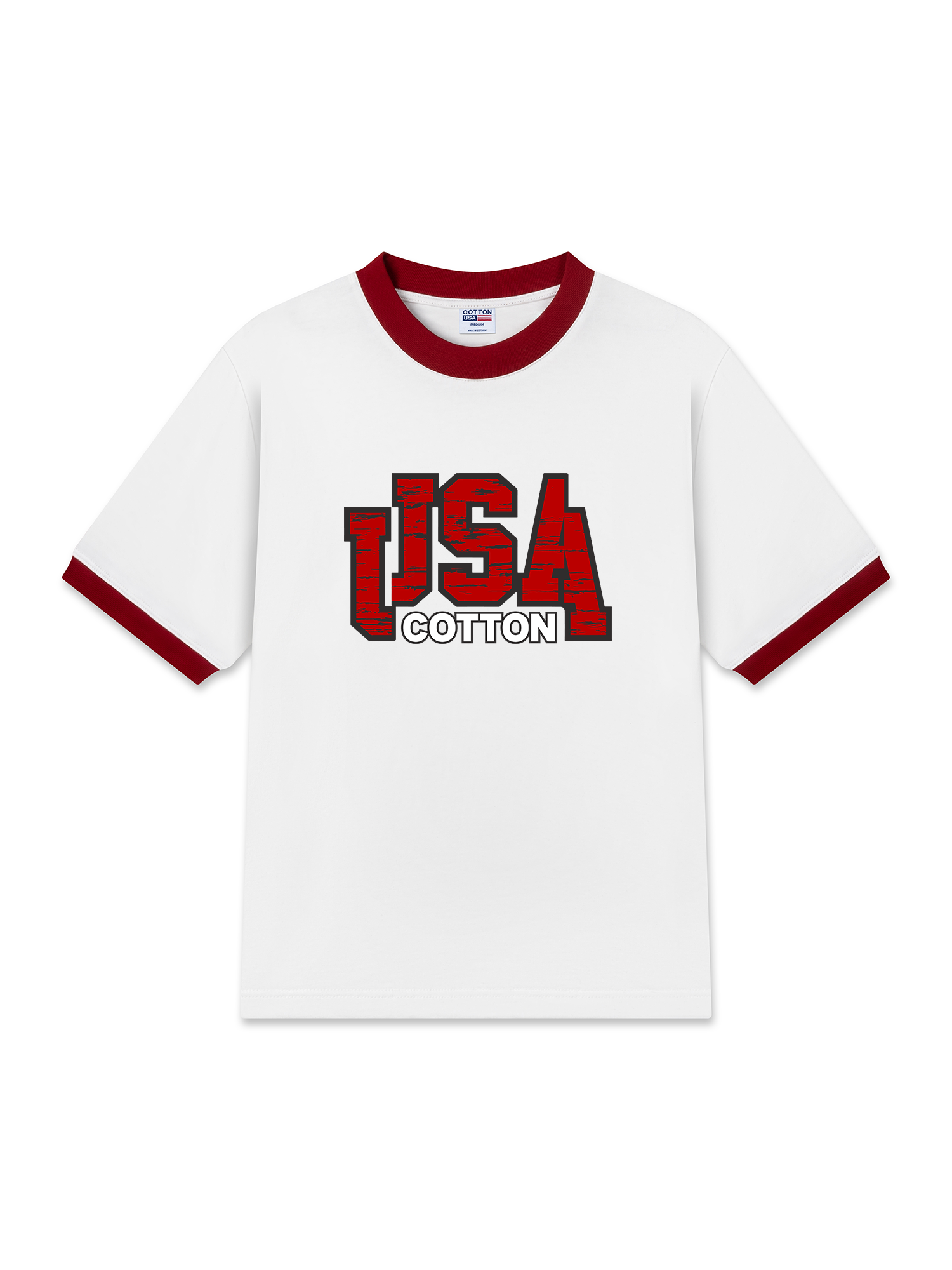 Áo Thun Ringer Relaxed Fit USA Scratched Typo