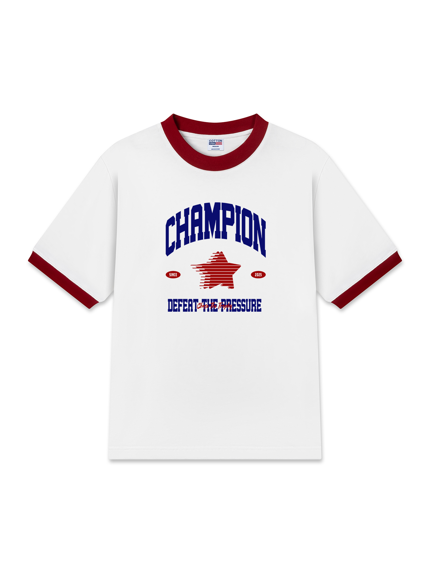 Áo Thun Ringer Relaxed Fit Champions Defeat The Pressure